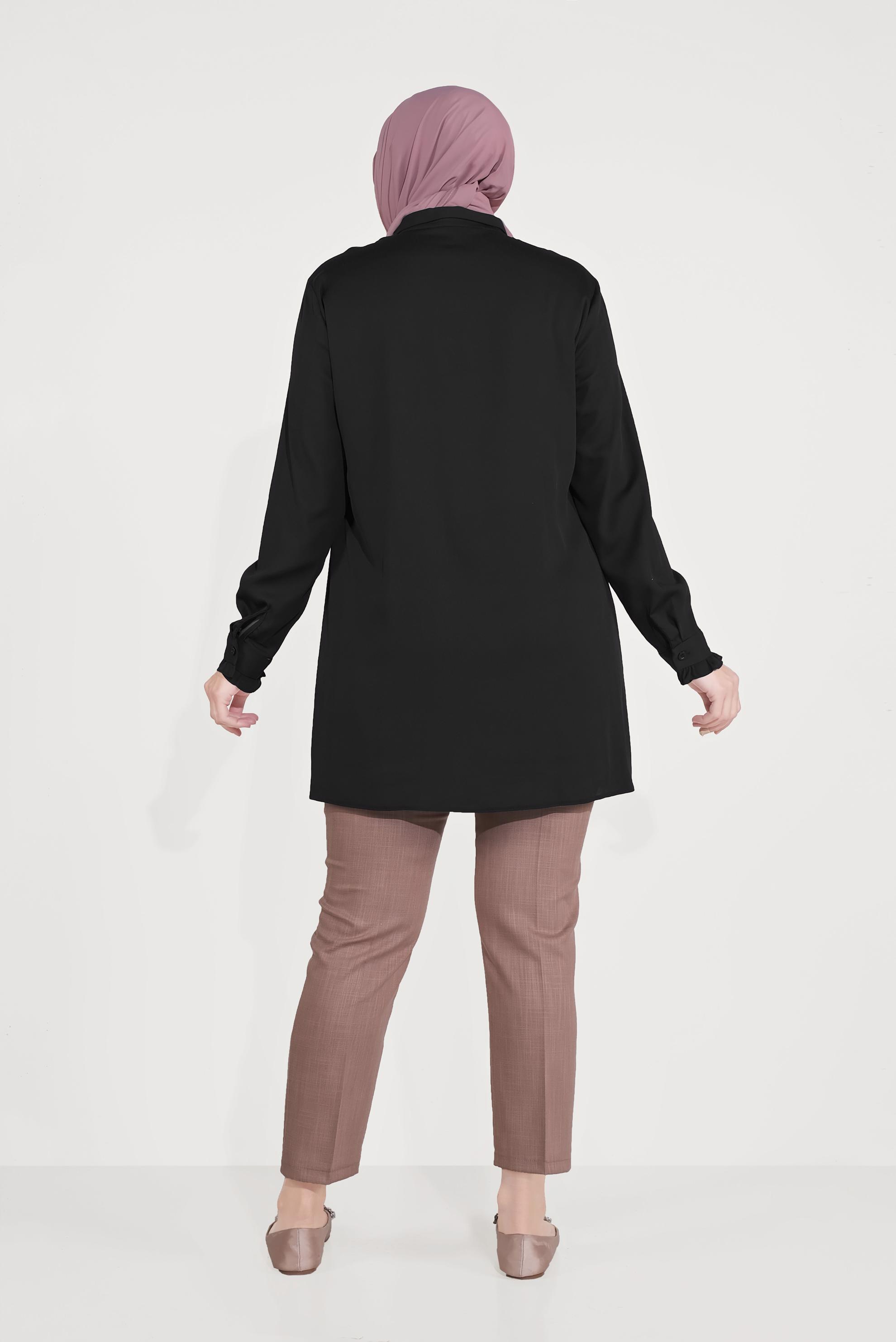 Vêtements hijab ROSE PANTALON À JAMBE LARGE TAILLE RÉGULİÈRE 70070