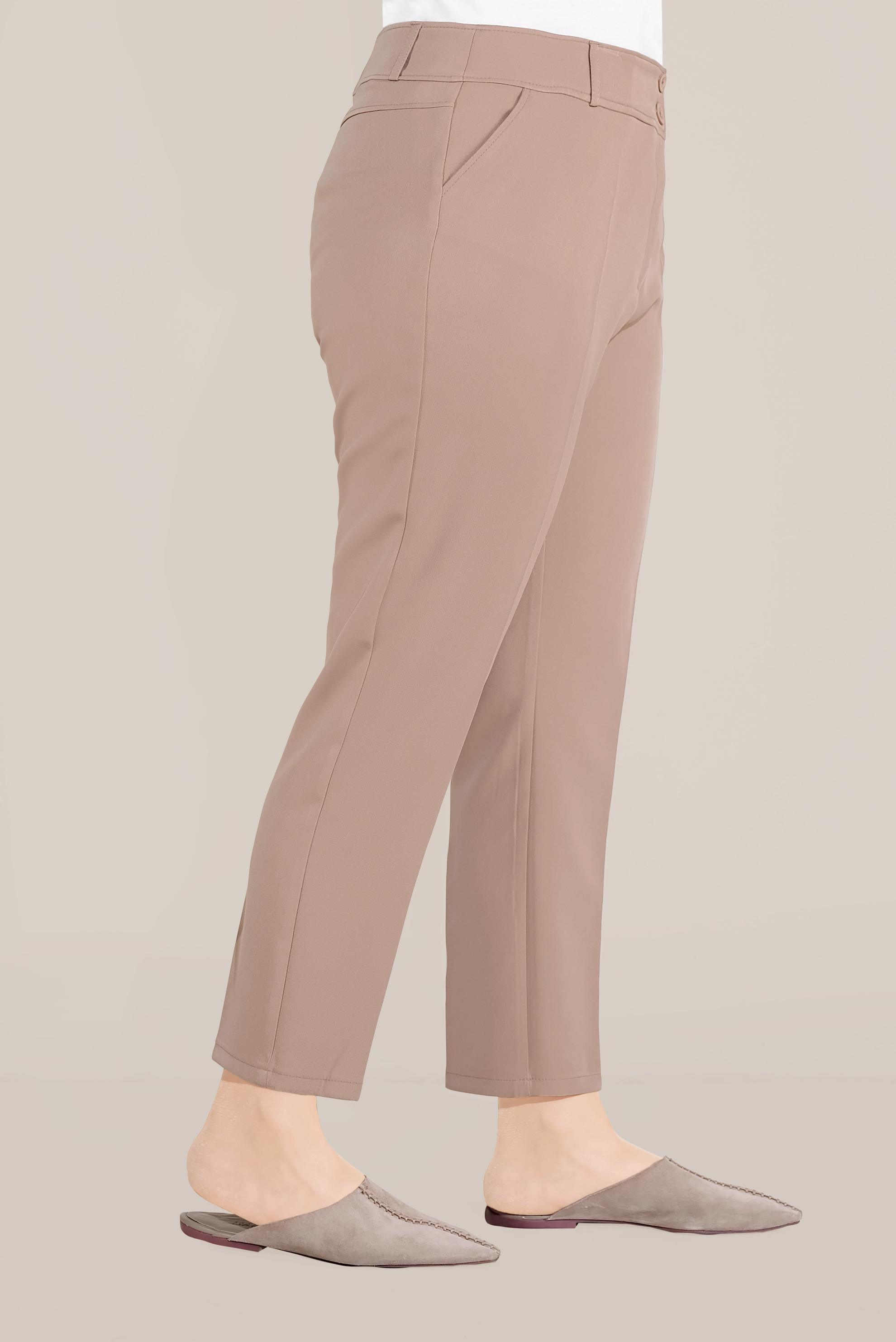 Tesettür giyim KAHVE ARA BEL PANTOLON 70071 