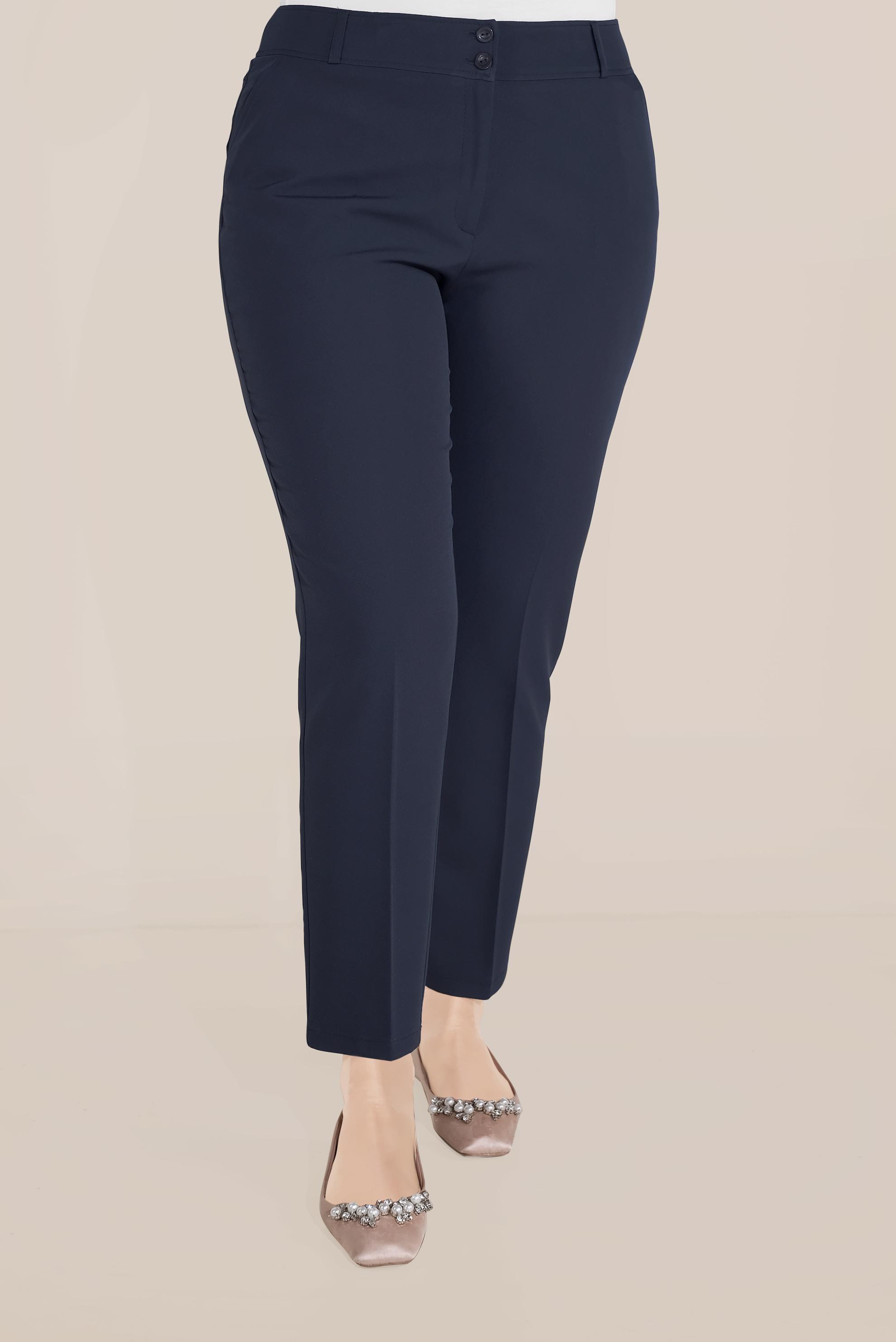 Tesettür giyim LACİVERT ARA BEL PANTOLON 70071 