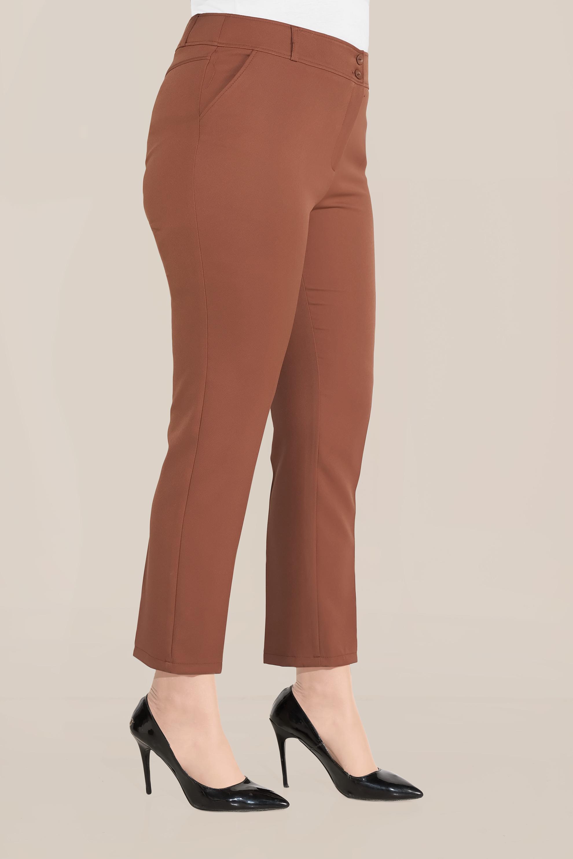 Tesettür giyim KAHVE ARA BEL PANTOLON 70071 