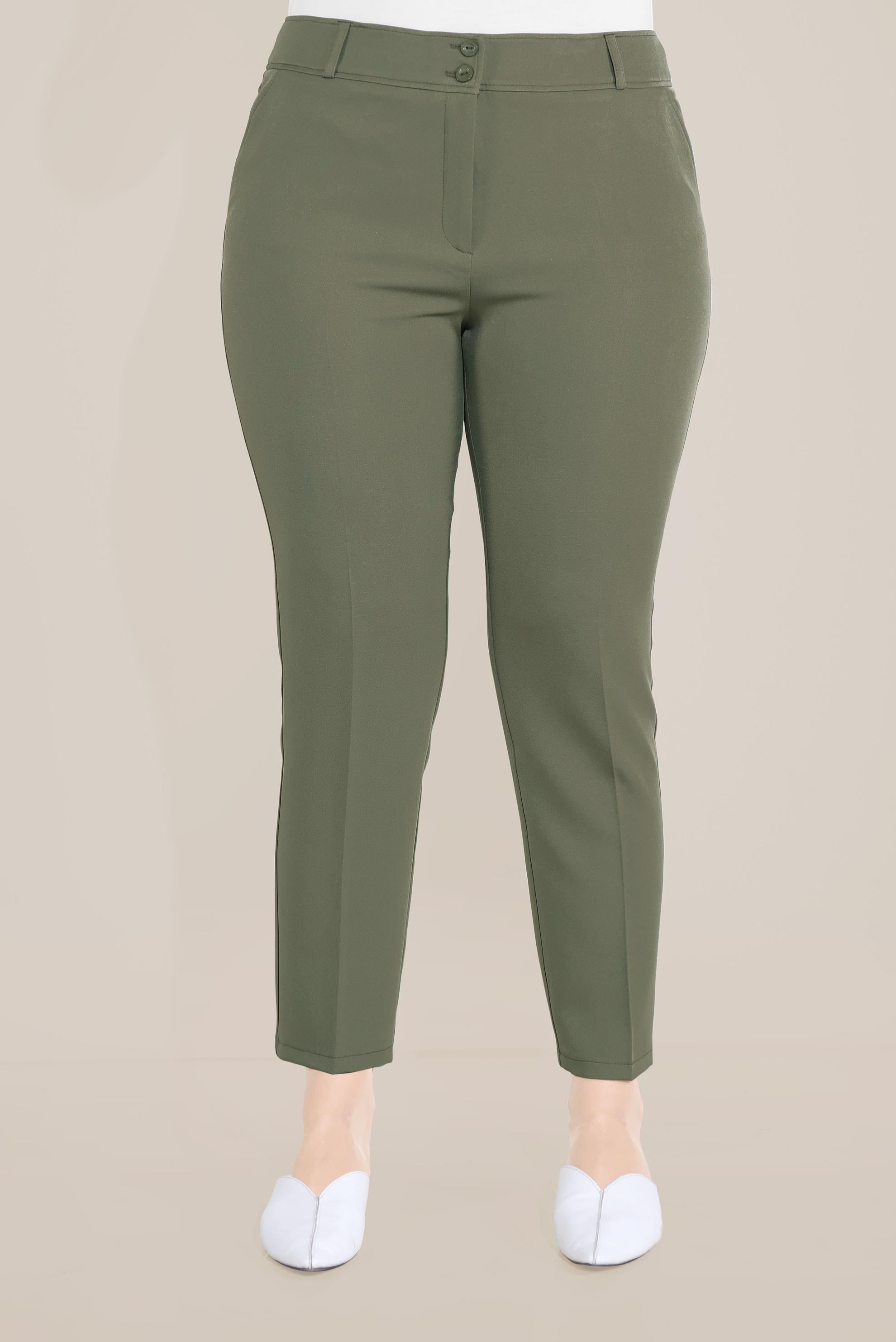 Tesettür giyim HAKİ ARA BEL PANTOLON 70071 