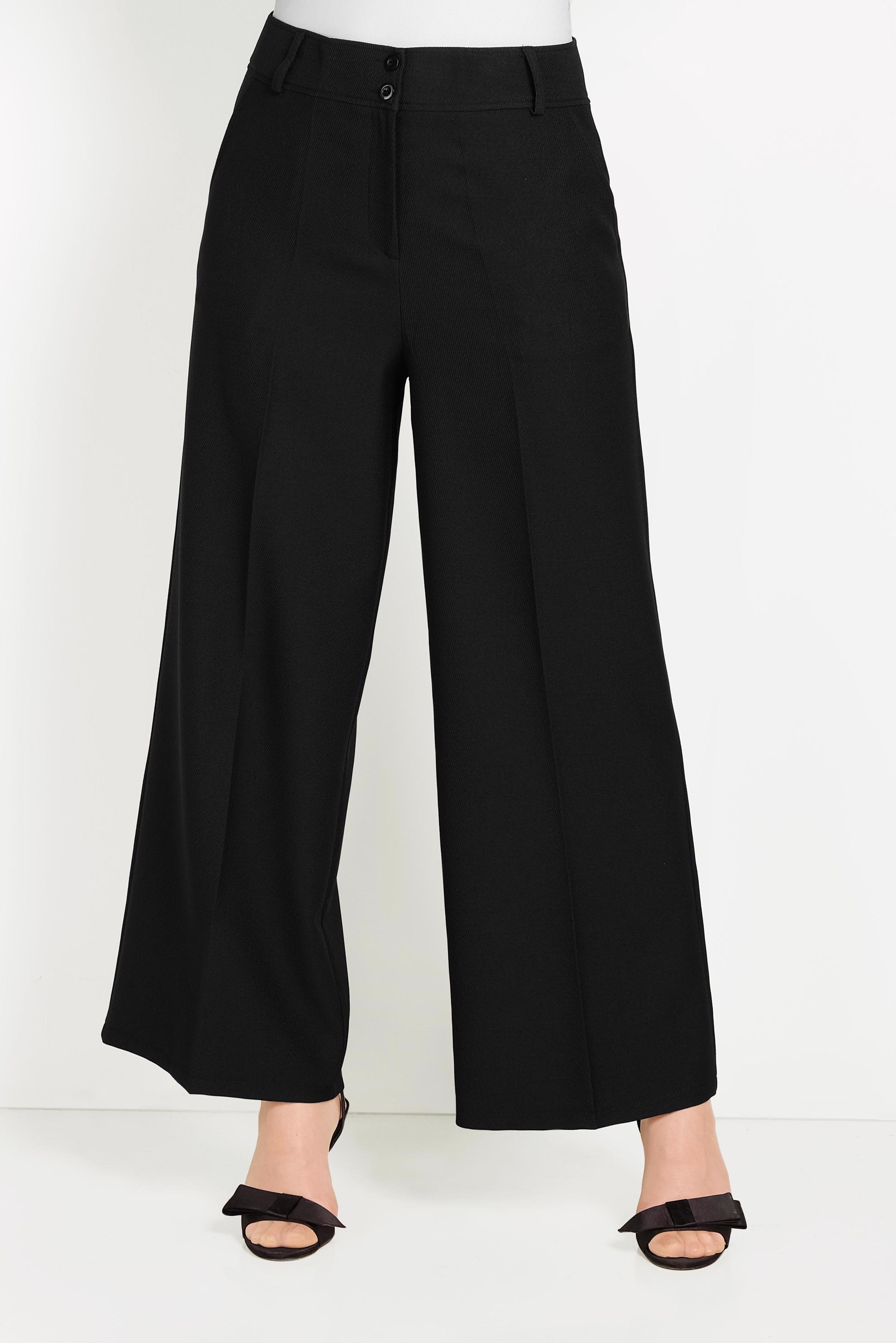 Hijab clothing BLACK WIDE CUT TROUSERS 70072 