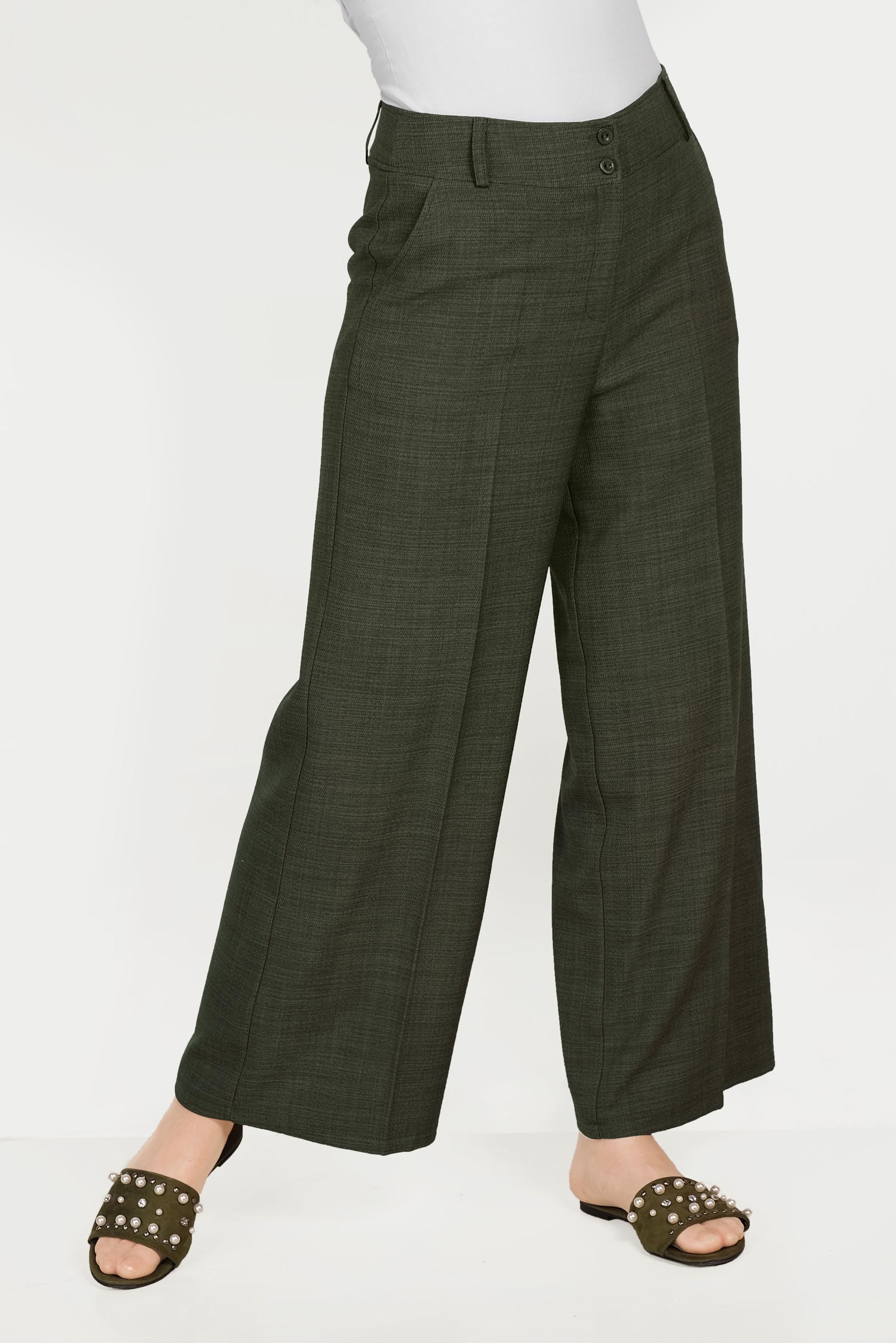 Tesettür giyim HAKİ GENİŞ PAÇA PANTOLON 70072