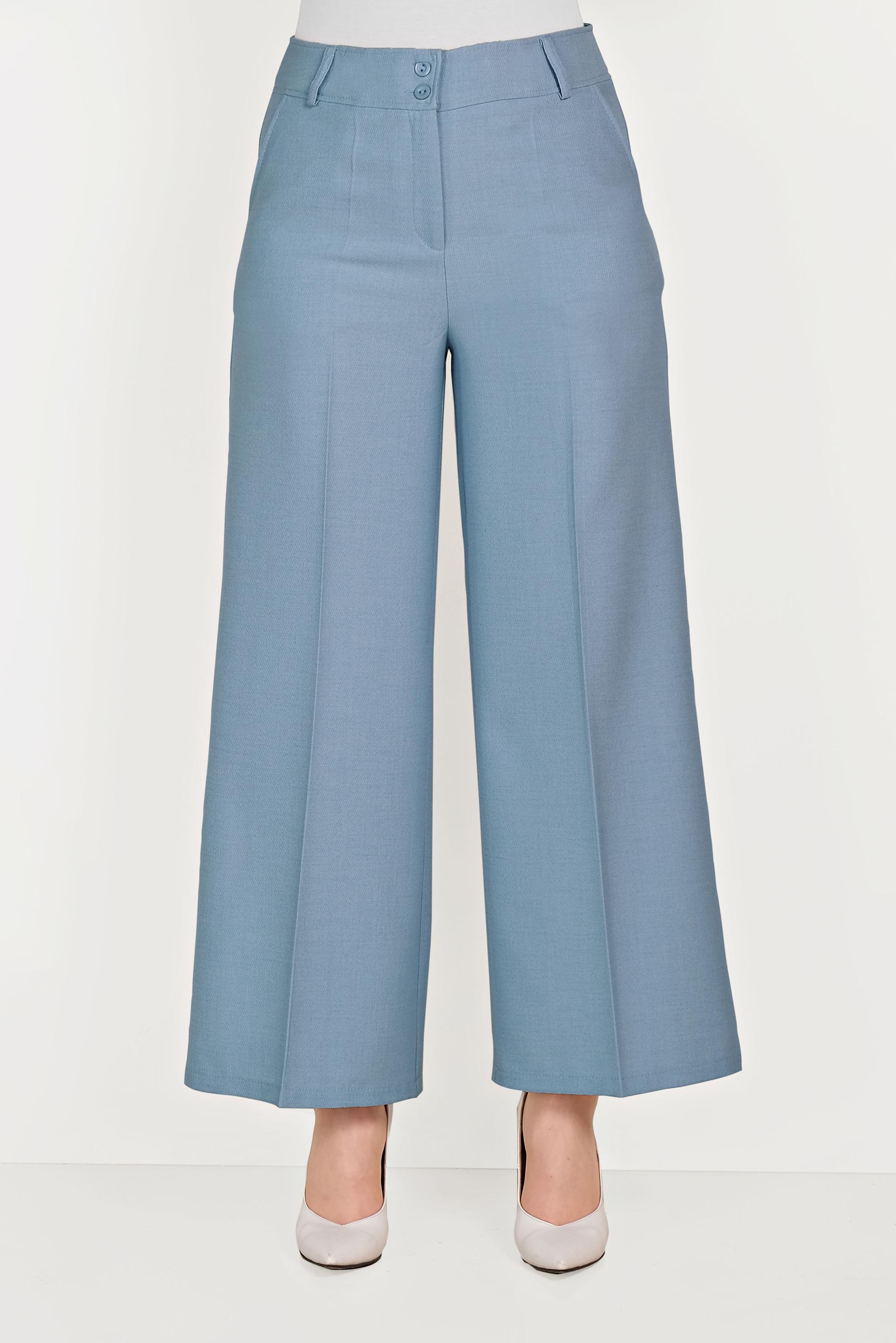 Tesettür giyim MAVİ GENİŞ PAÇA PANTOLON 70072