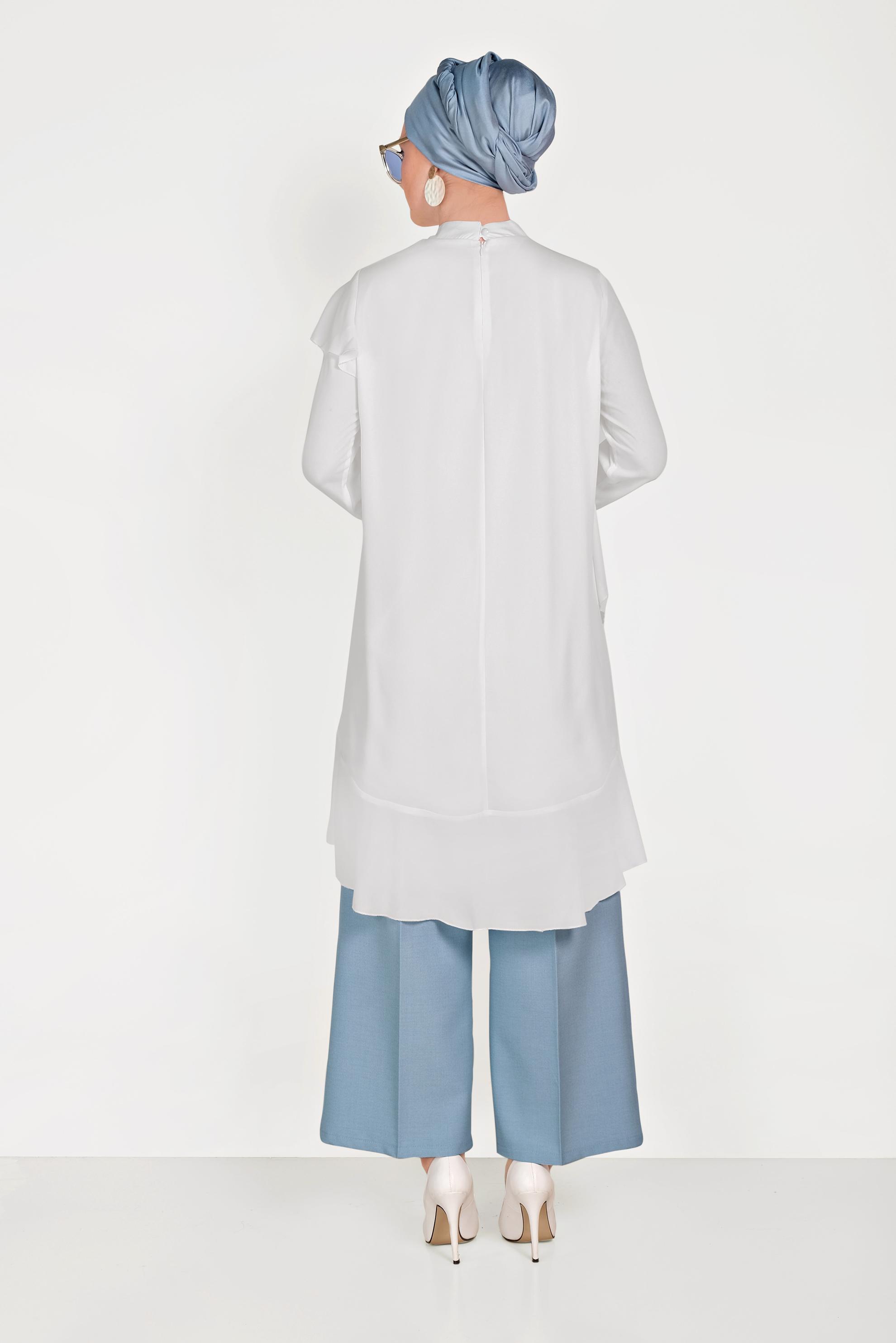 Tesettür giyim MAVİ GENİŞ PAÇA PANTOLON 70072