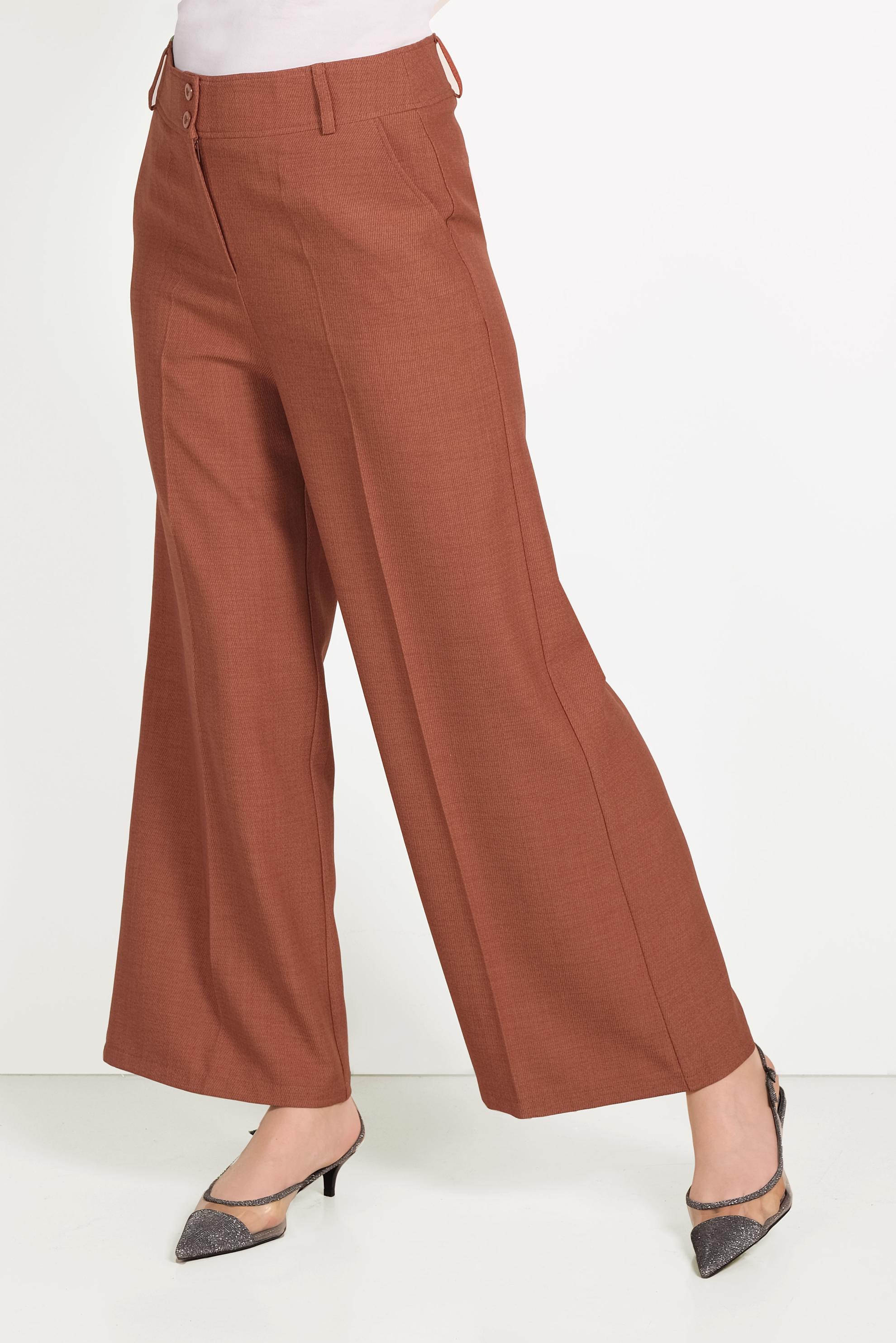 Tesettür giyim KAHVE GENİŞ PAÇA PANTOLON 70072