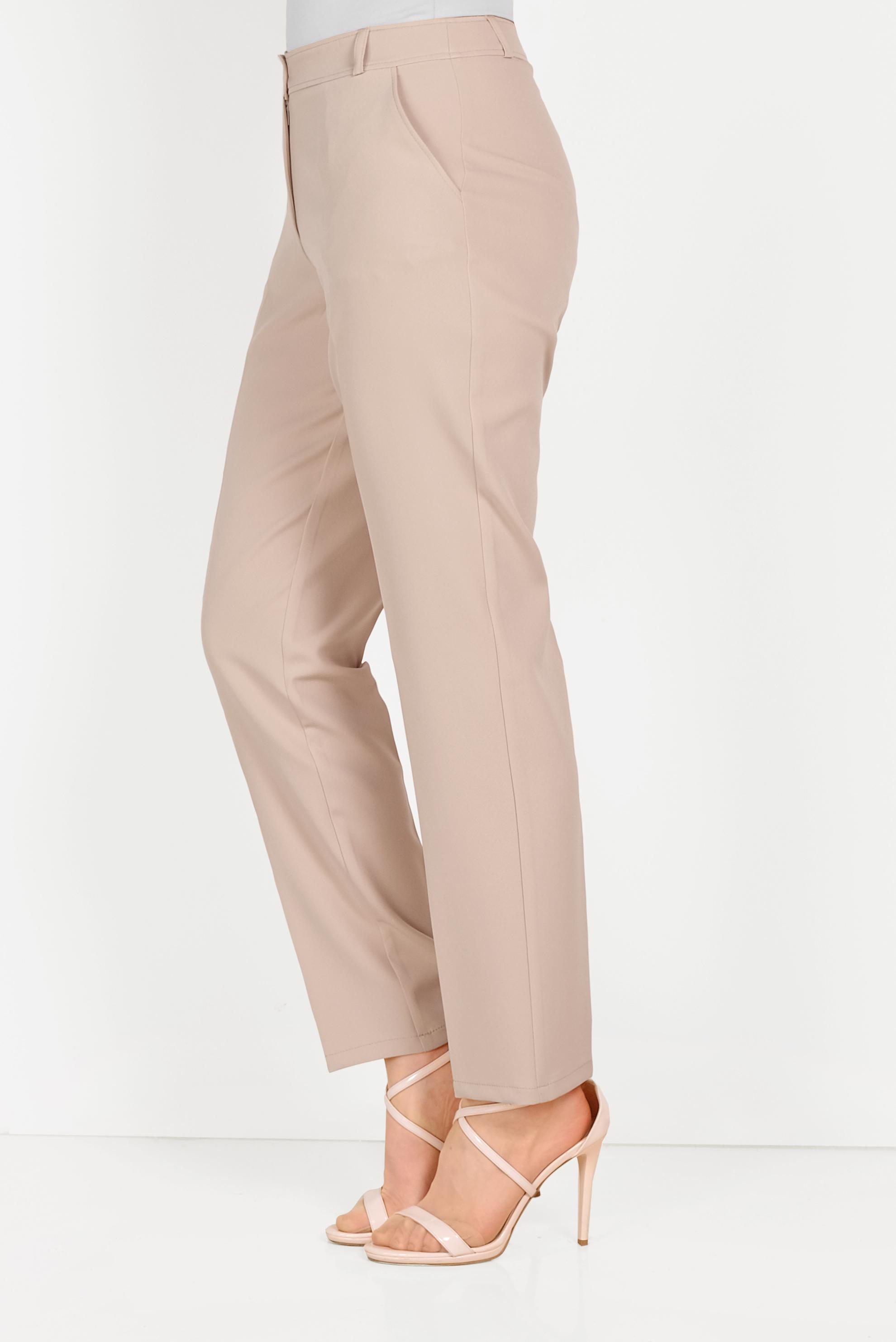 Tesettür giyim BEJ ARA BEL KUMAŞ PANTOLON 70076