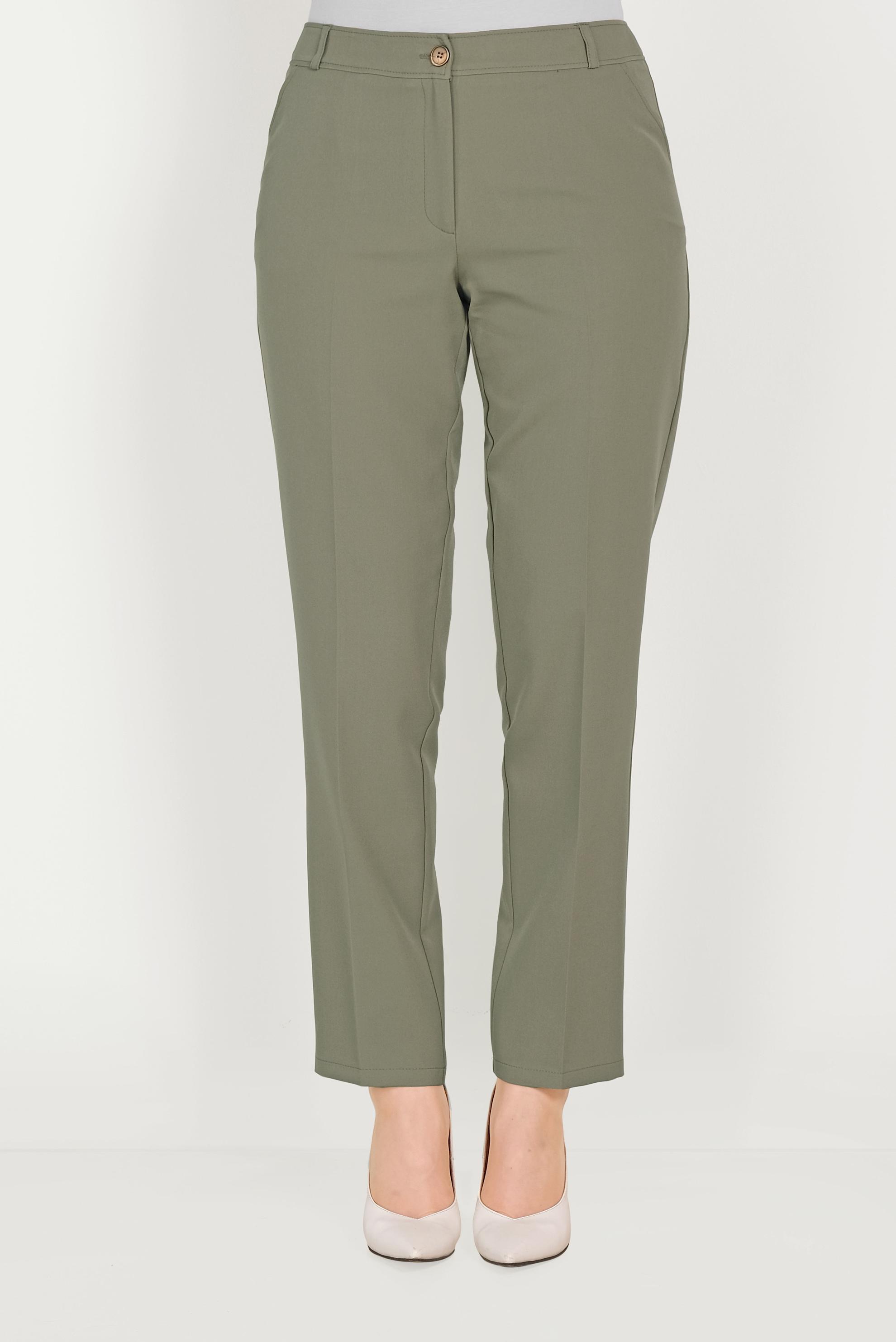 Tesettür giyim HAKİ ARA BEL KUMAŞ PANTOLON 70076