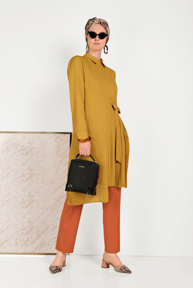 Tesettür giyim  ARA BEL KUMAŞ PANTOLON 70076 - ALVİNA