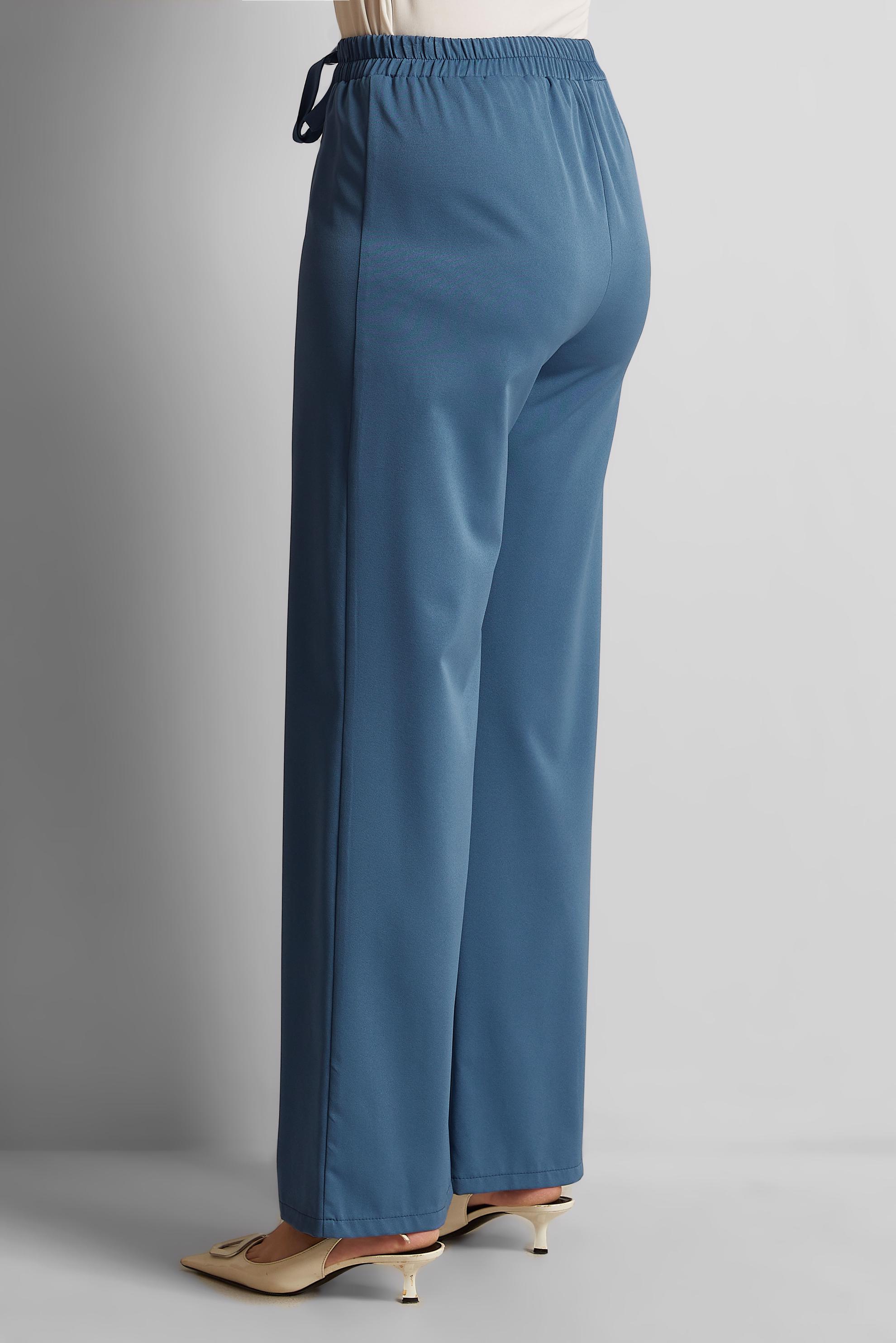 Tesettür giyim LACİVERT BELİ KUŞAKLI BOL PAÇA KLASİK PANTOLON 70078 