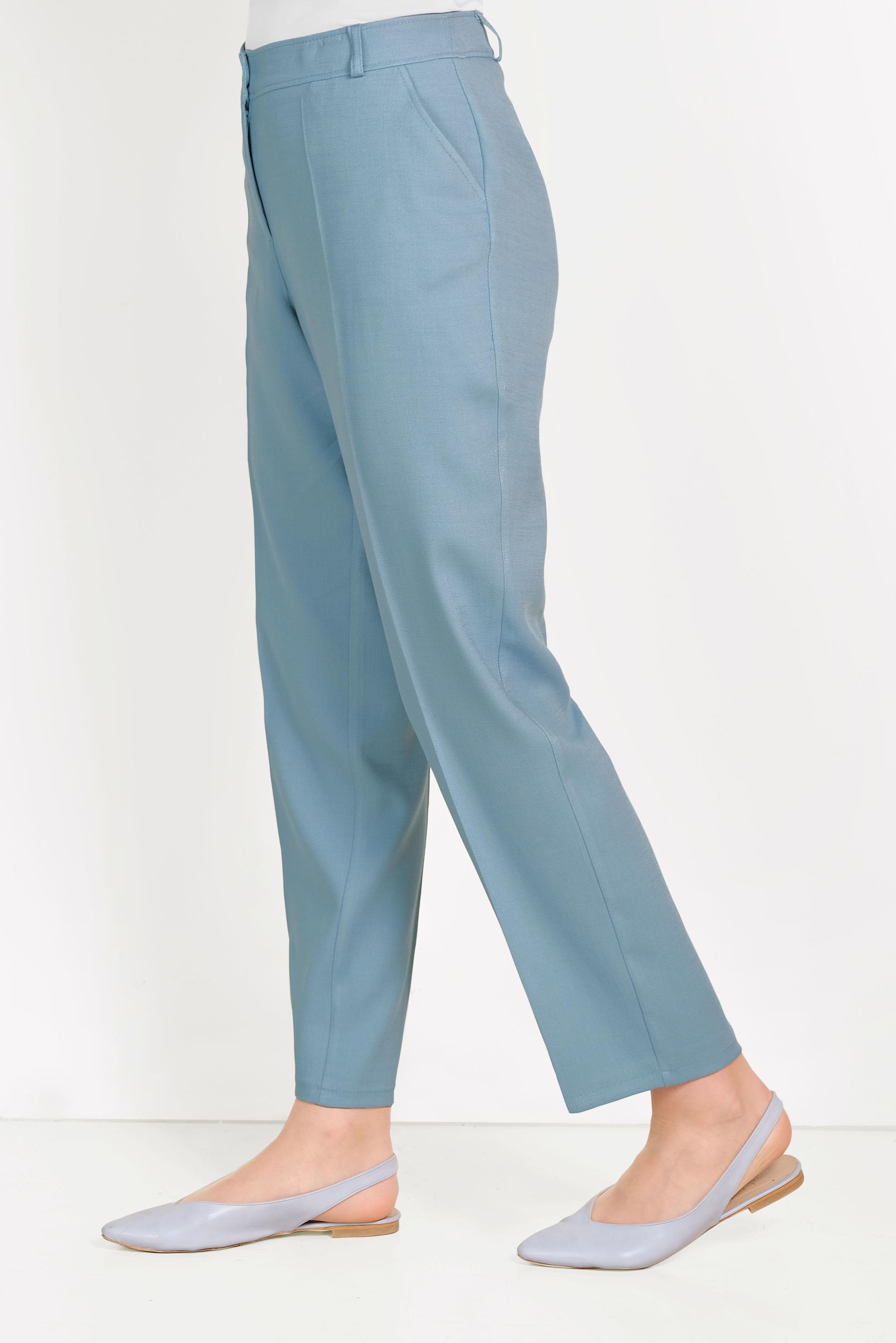 Tesettür giyim MAVİ DÜĞMELİ FERMUARLI PANTOLON 70079