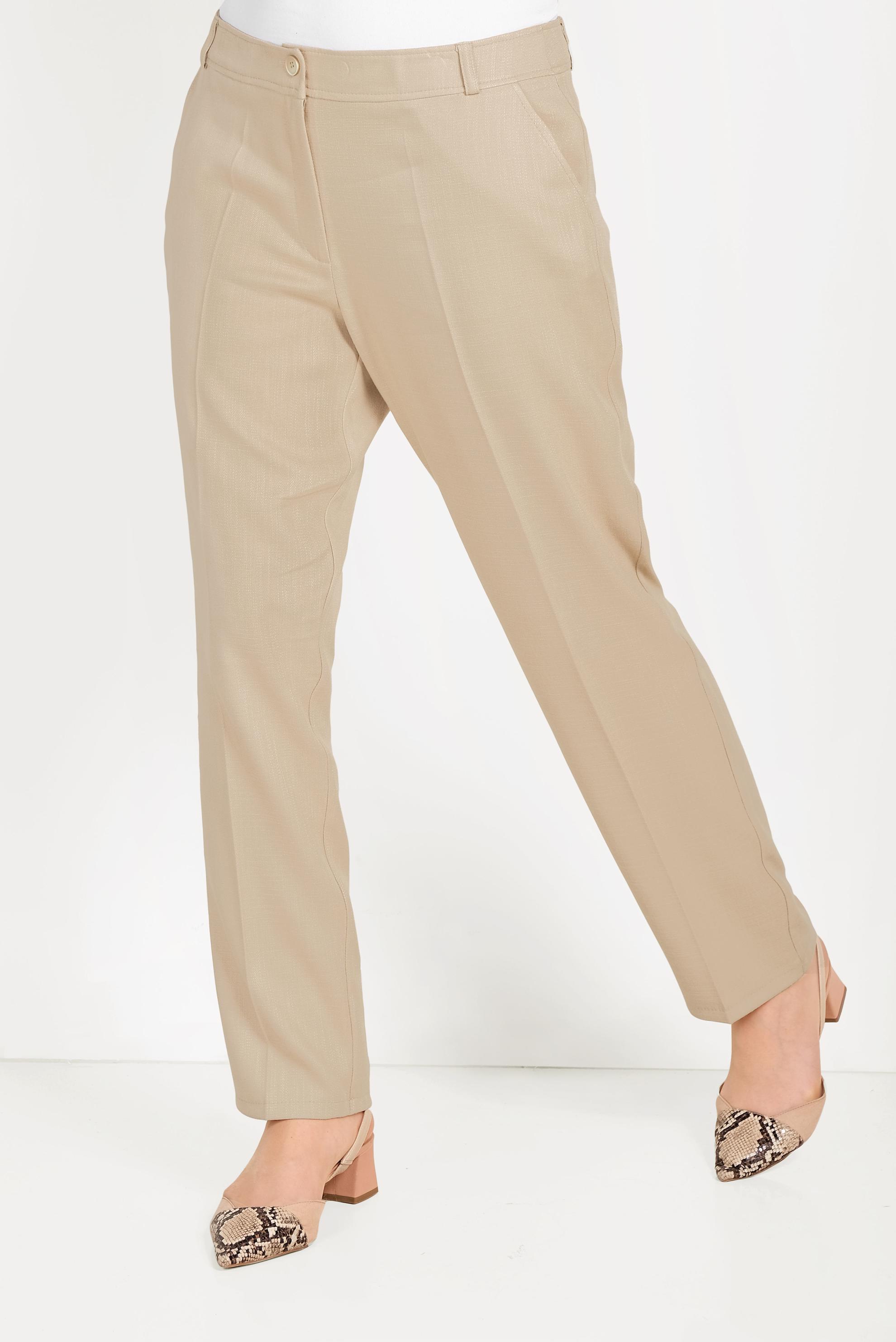 Tesettür giyim BEJ DÜĞMELİ FERMUARLI PANTOLON 70079