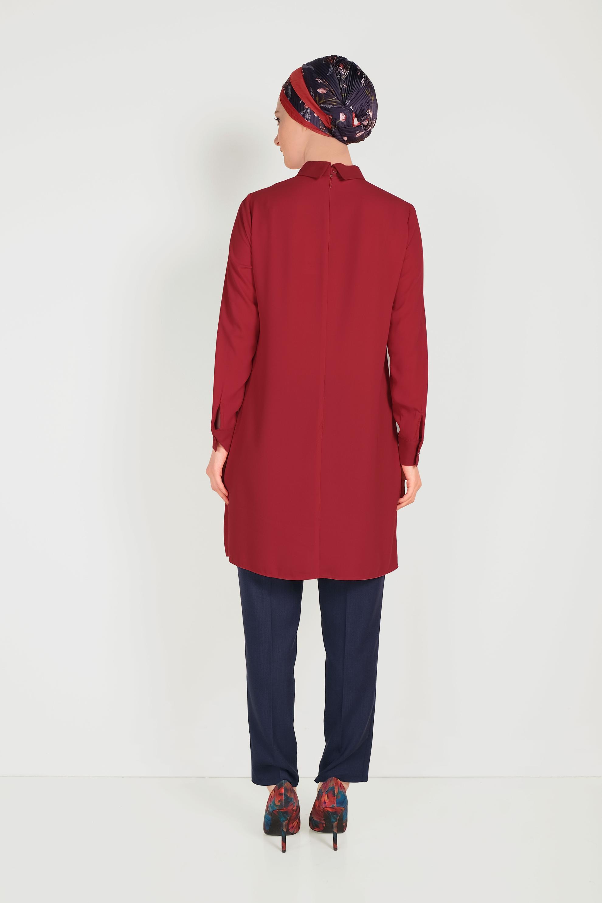 Tesettür giyim LACİVERT DÜĞMELİ FERMUARLI PANTOLON 70079