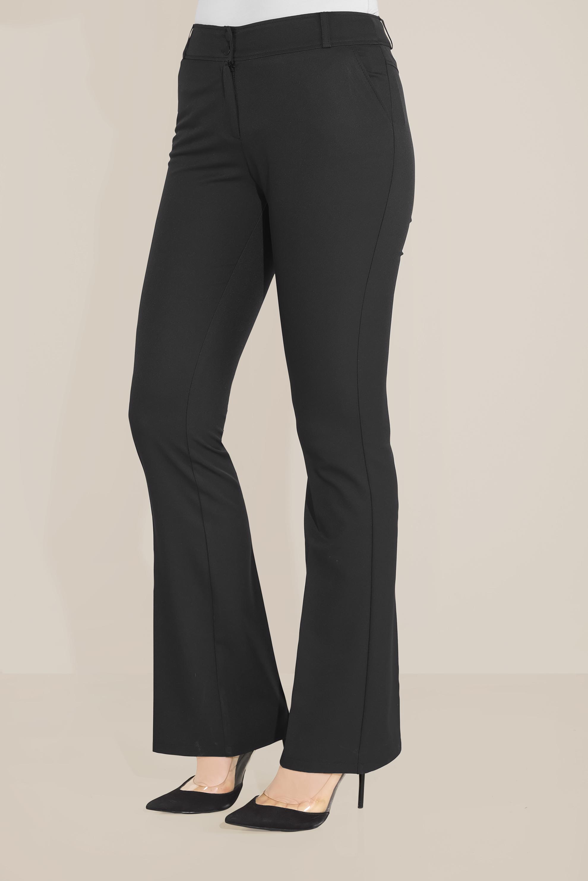 Tesettür giyim SİYAH İSPANYOL PAÇA PANTOLON 70085 