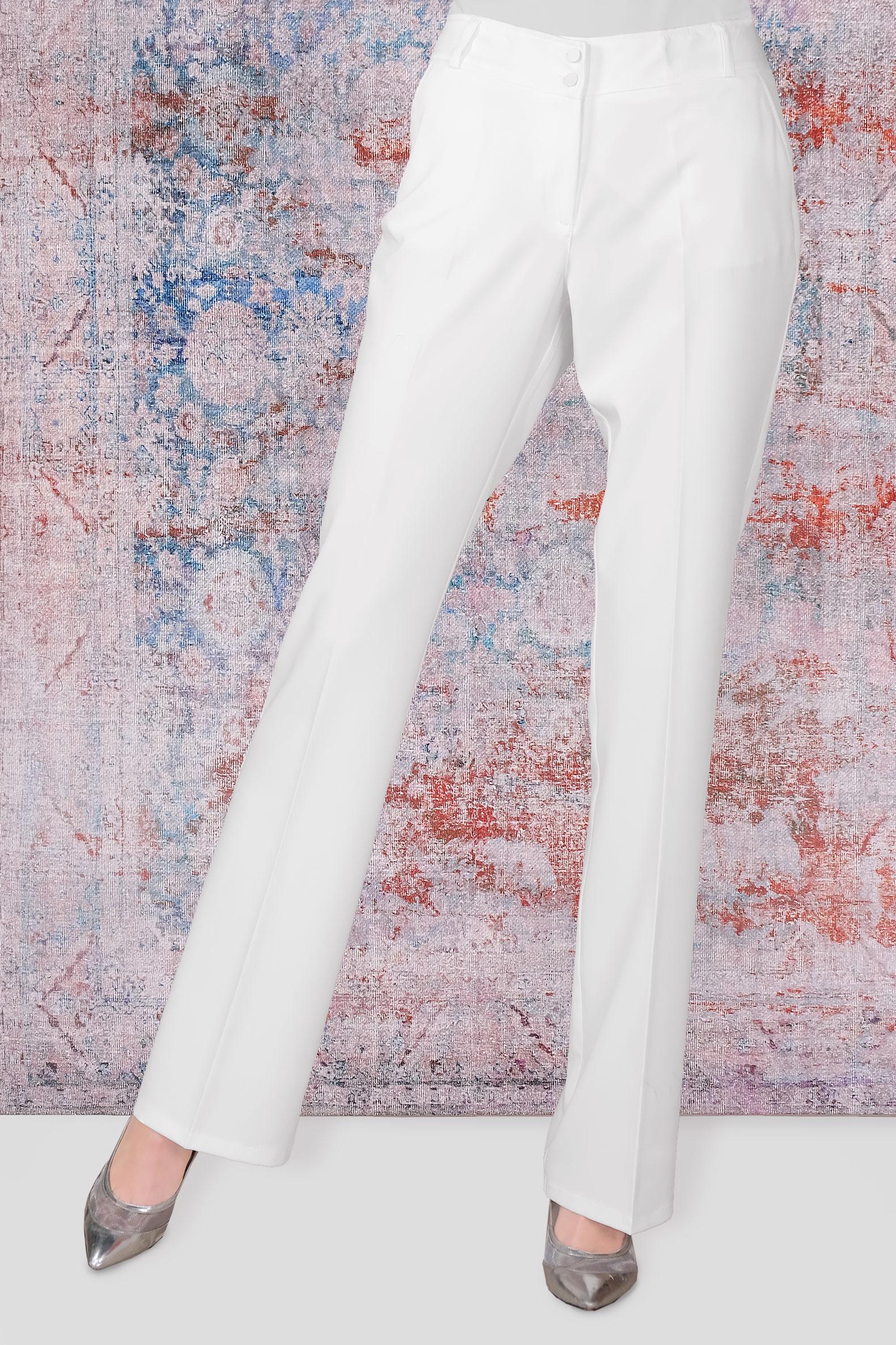 Tesettür giyim BEYAZ İSPANYOL PAÇA PANTOLON 70085 