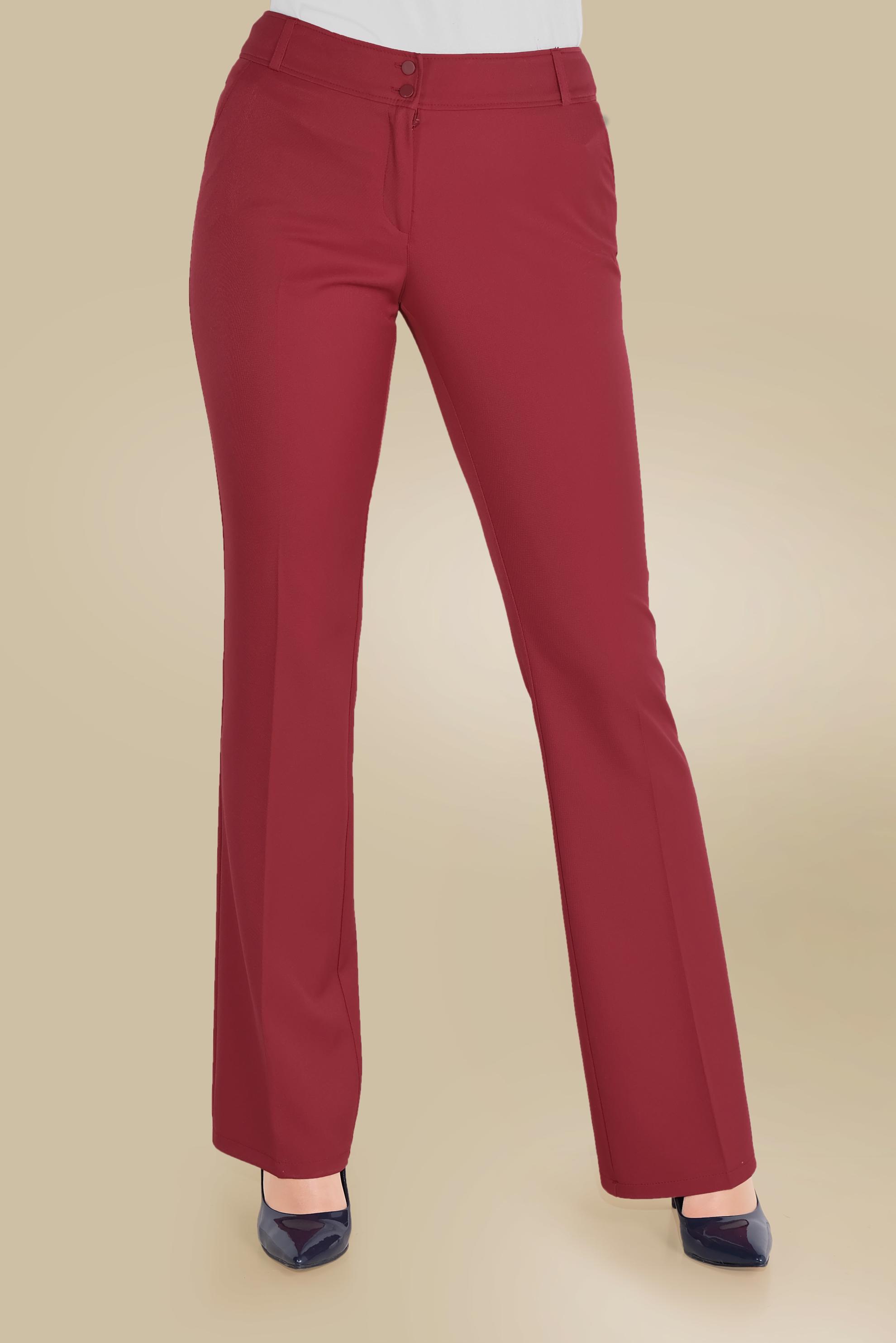 Tesettür giyim BORDO İSPANYOL PAÇA PANTOLON 70085 