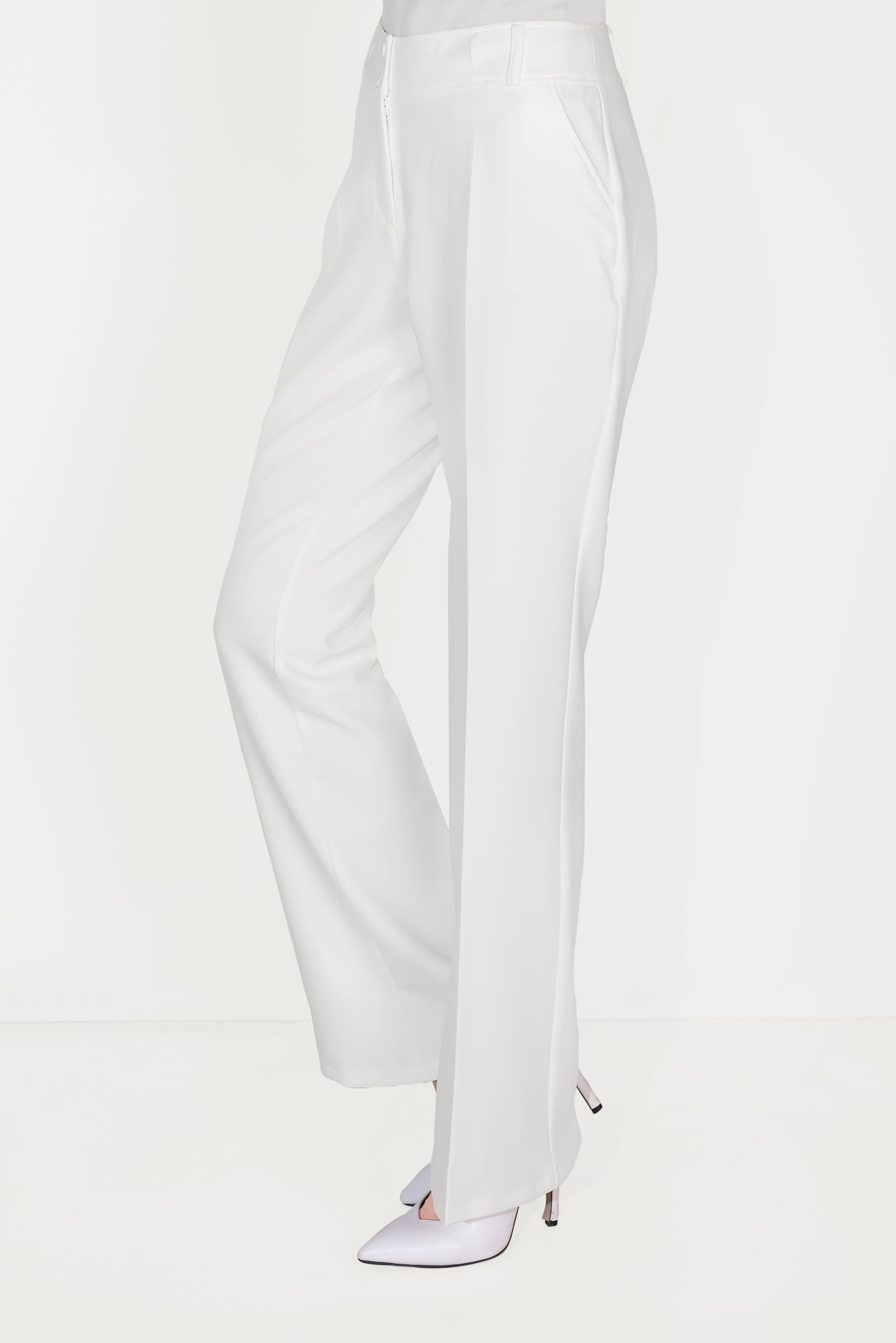 Tesettür giyim BEYAZ DÜĞMELİ YÜKSEK BEL PANTOLON 70086 