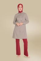HIGH WAIST FLARED TROUSERS 70086 