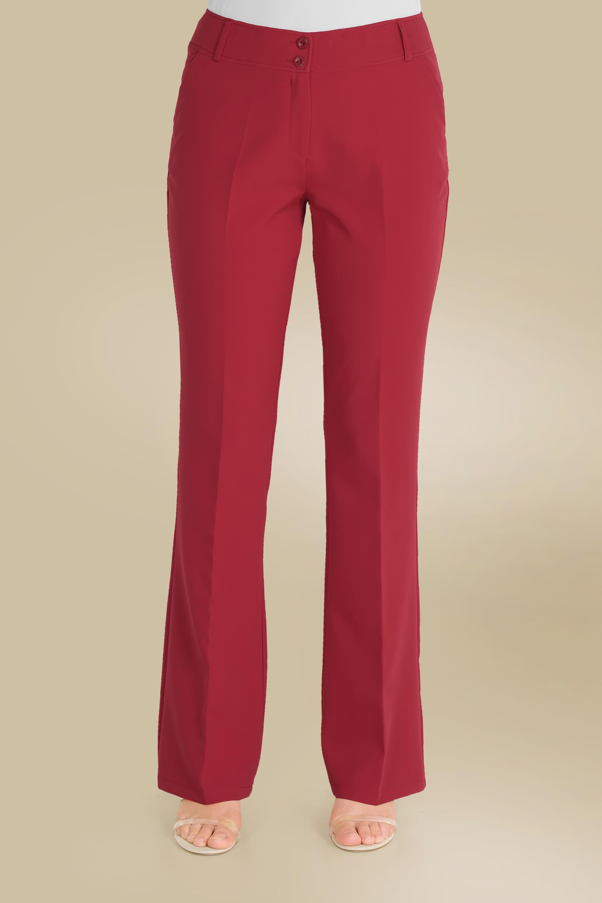 Tesettür giyim KIRMIZI DÜĞMELİ YÜKSEK BEL PANTOLON 70086 