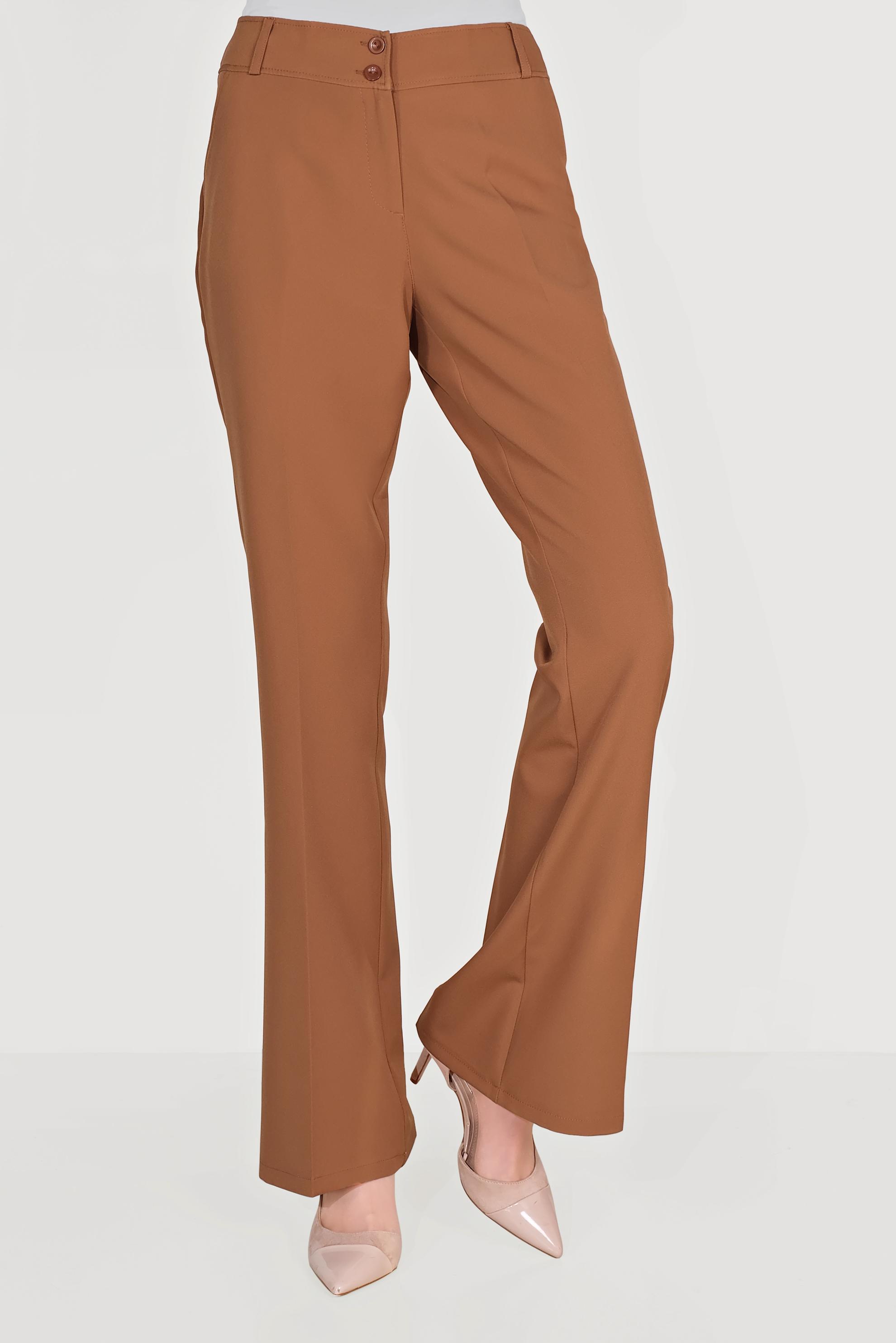 Tesettür giyim TABA DÜĞMELİ YÜKSEK BEL PANTOLON 70086 