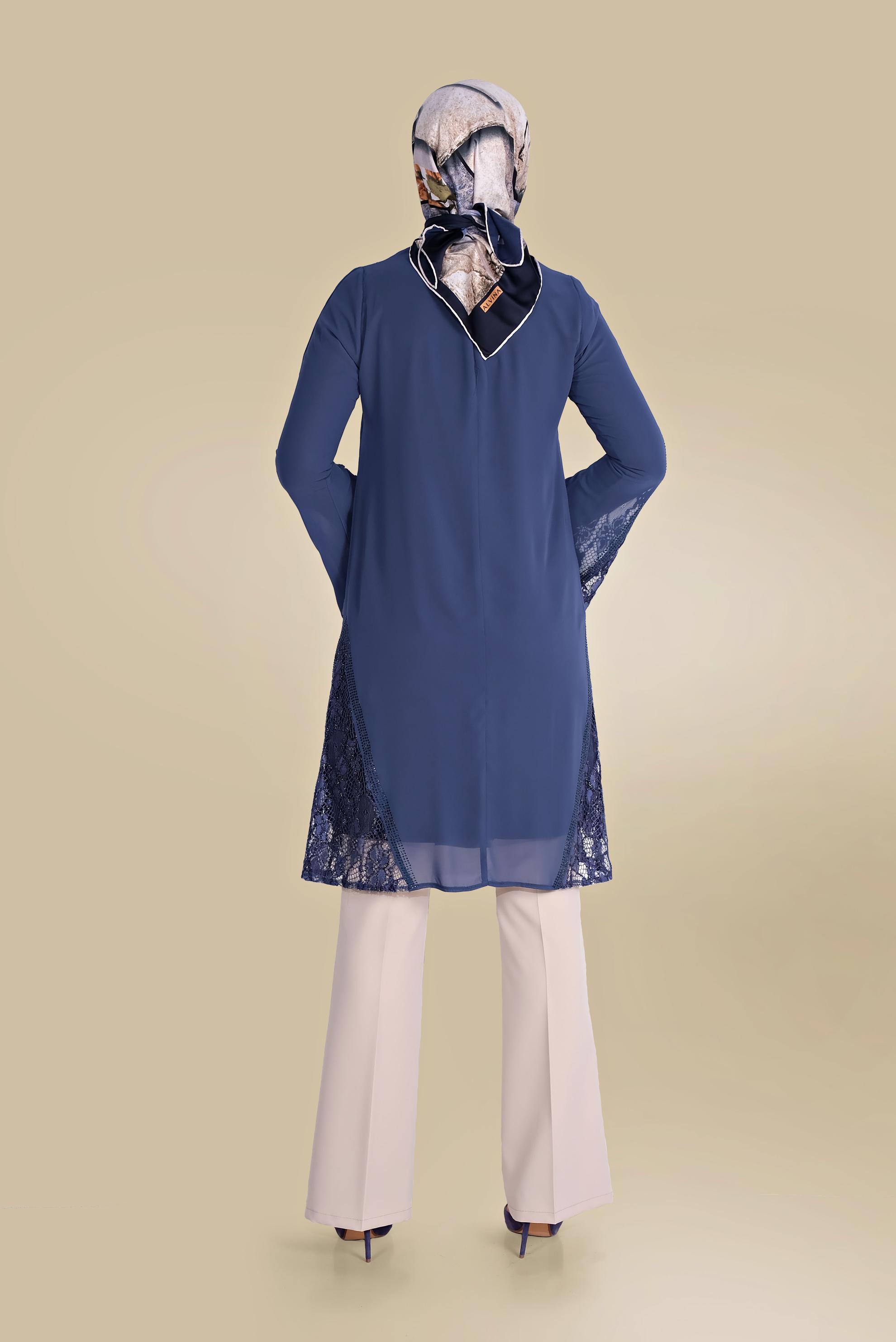 Tesettür giyim BEJ DÜĞMELİ YÜKSEK BEL PANTOLON 70086 