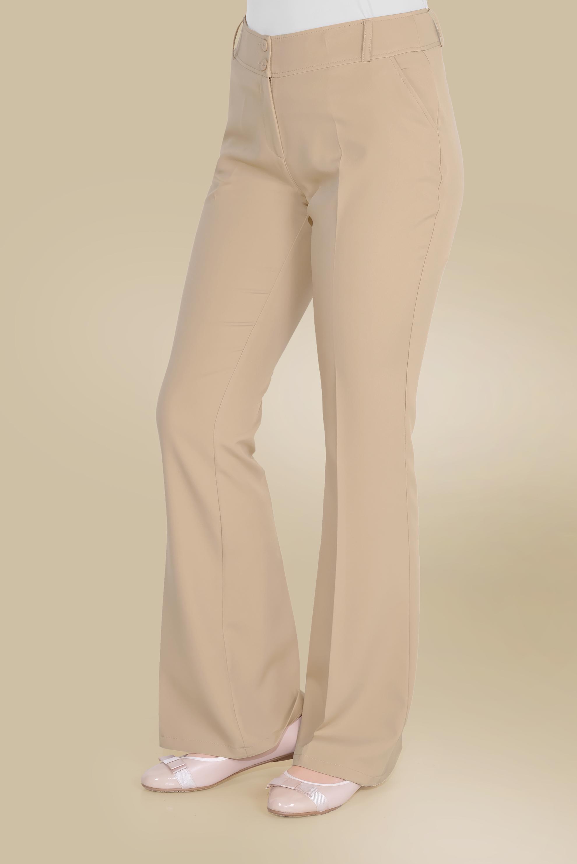 Tesettür giyim KAHVE DÜĞMELİ YÜKSEK BEL PANTOLON 70086 