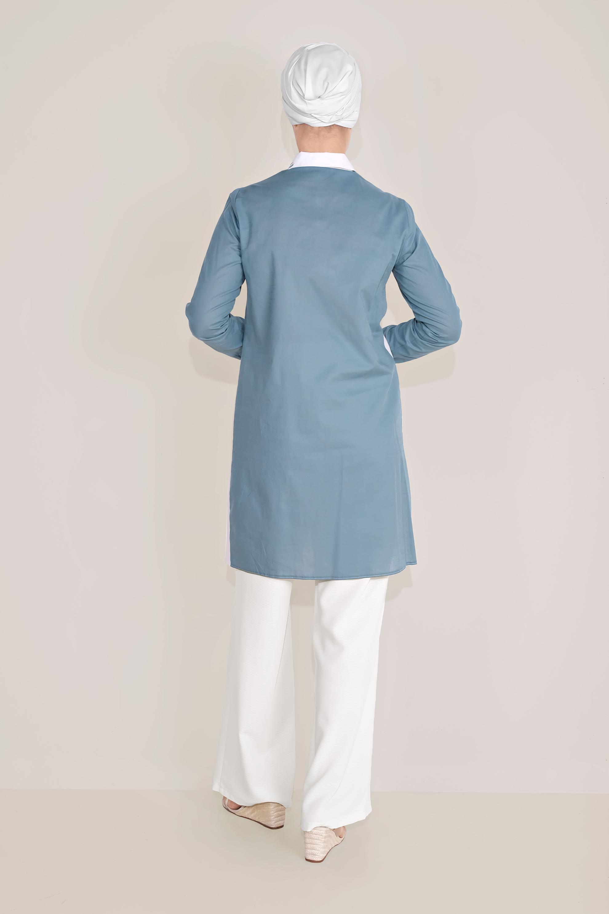 Tesettür giyim BEYAZ BELİ BAĞCIKLI SALAŞ PANTOLON 70088 