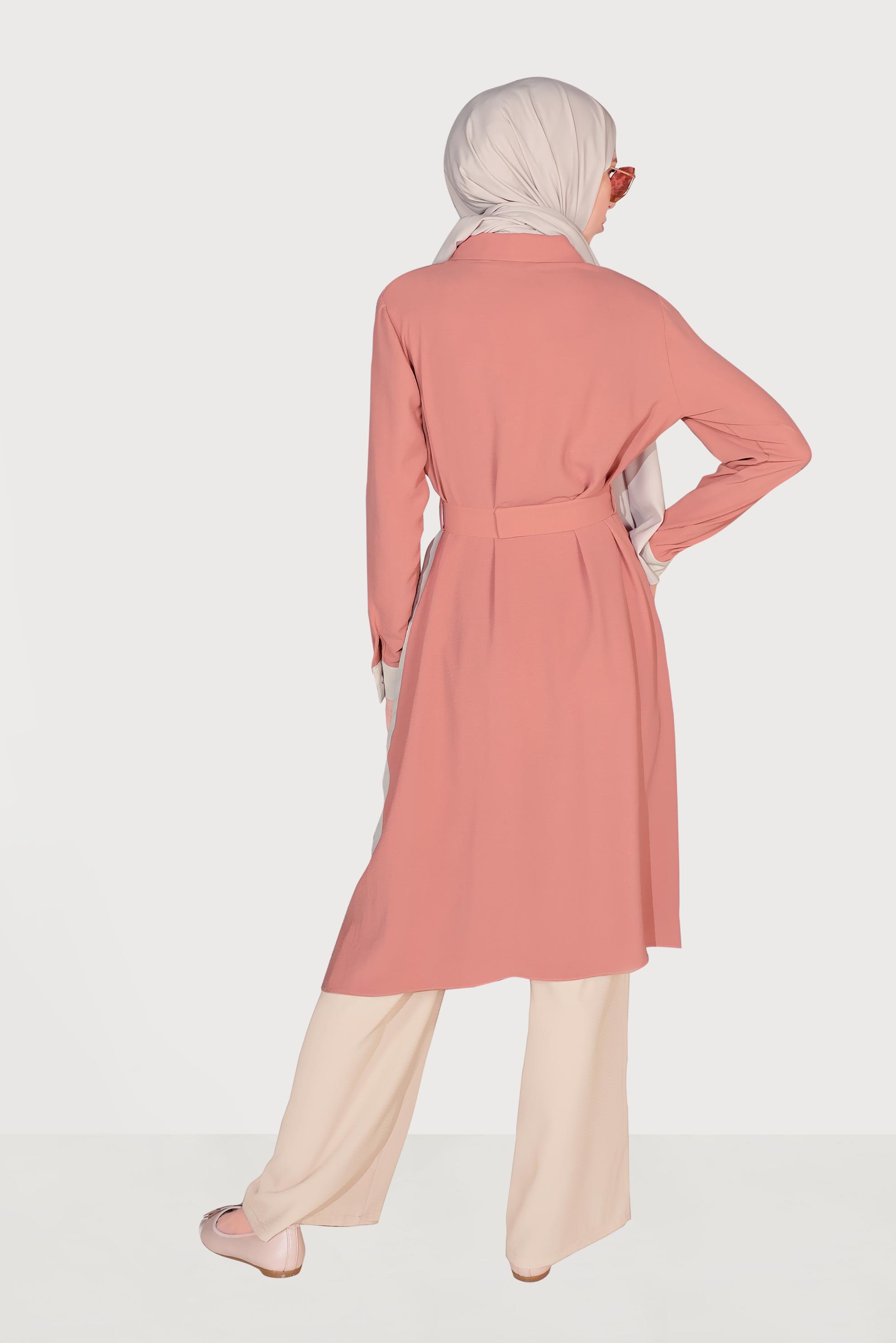 Tesettür giyim BEJ BELİ BAĞCIKLI SALAŞ PANTOLON 70088 