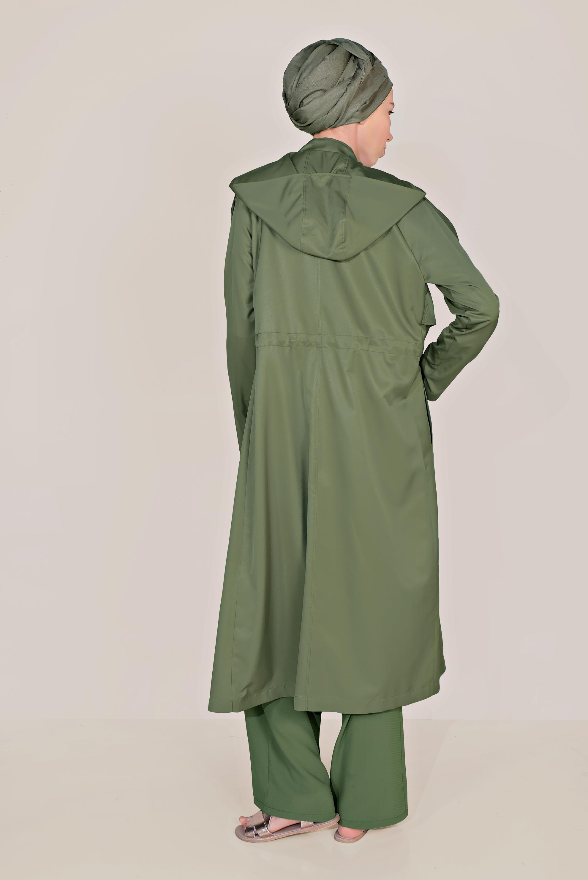 Tesettür giyim HAKİ BELİ BAĞCIKLI SALAŞ PANTOLON 70088 