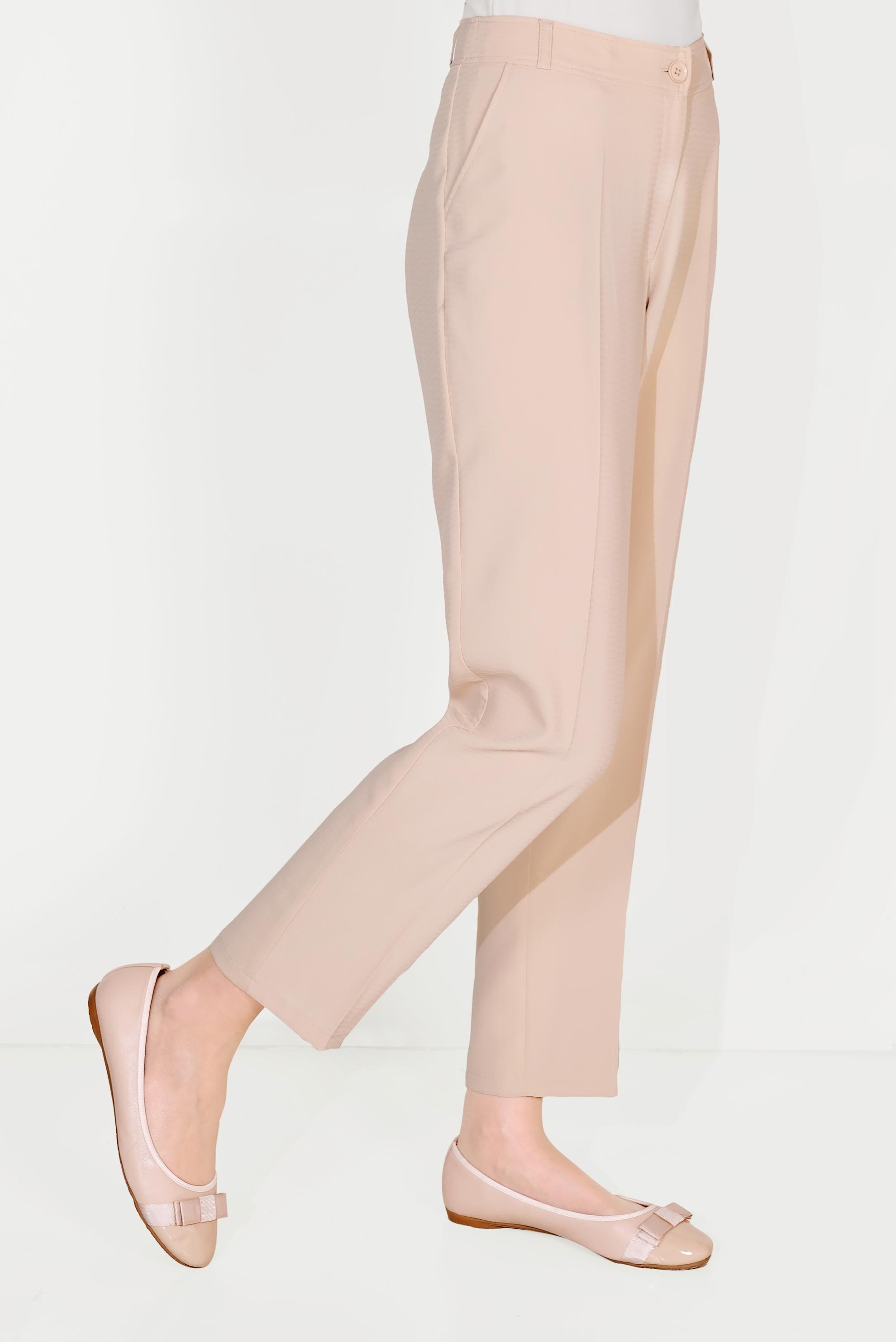 Tesettür giyim BEJ ARA BEL CEPLİ PANTOLON 70089