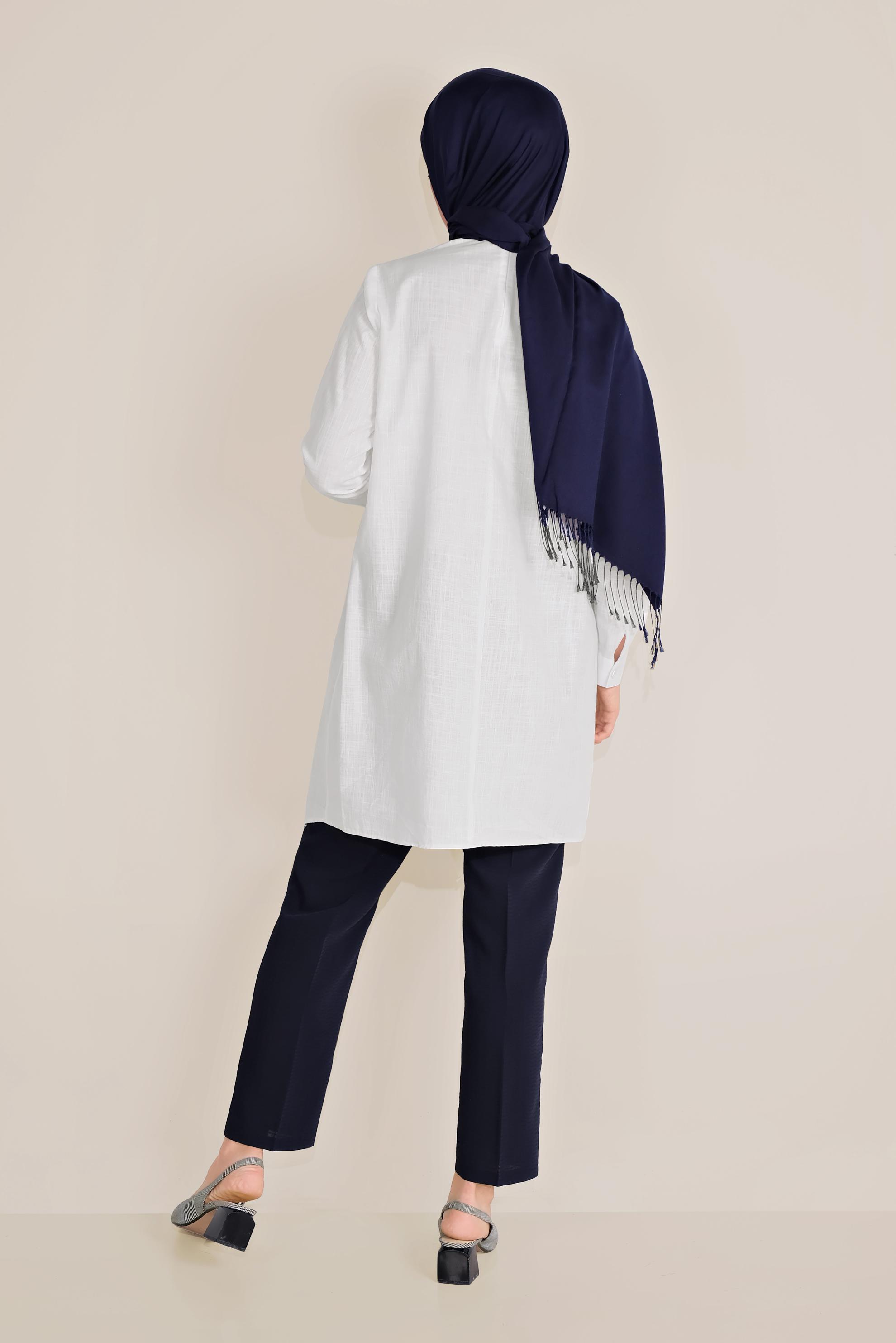 Tesettür giyim LACİVERT ARA BEL CEPLİ PANTOLON 70089