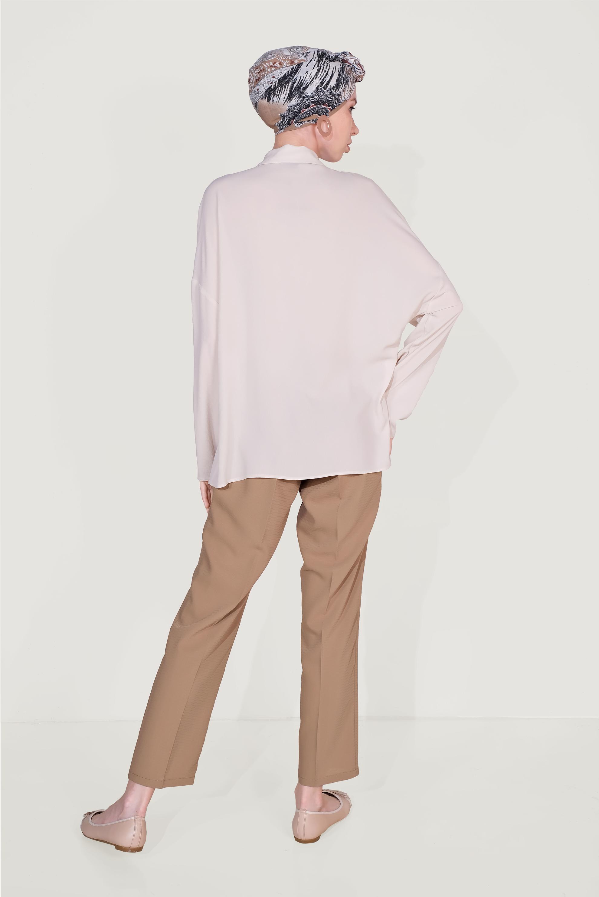 Tesettür giyim TABA ARA BEL CEPLİ PANTOLON 70089