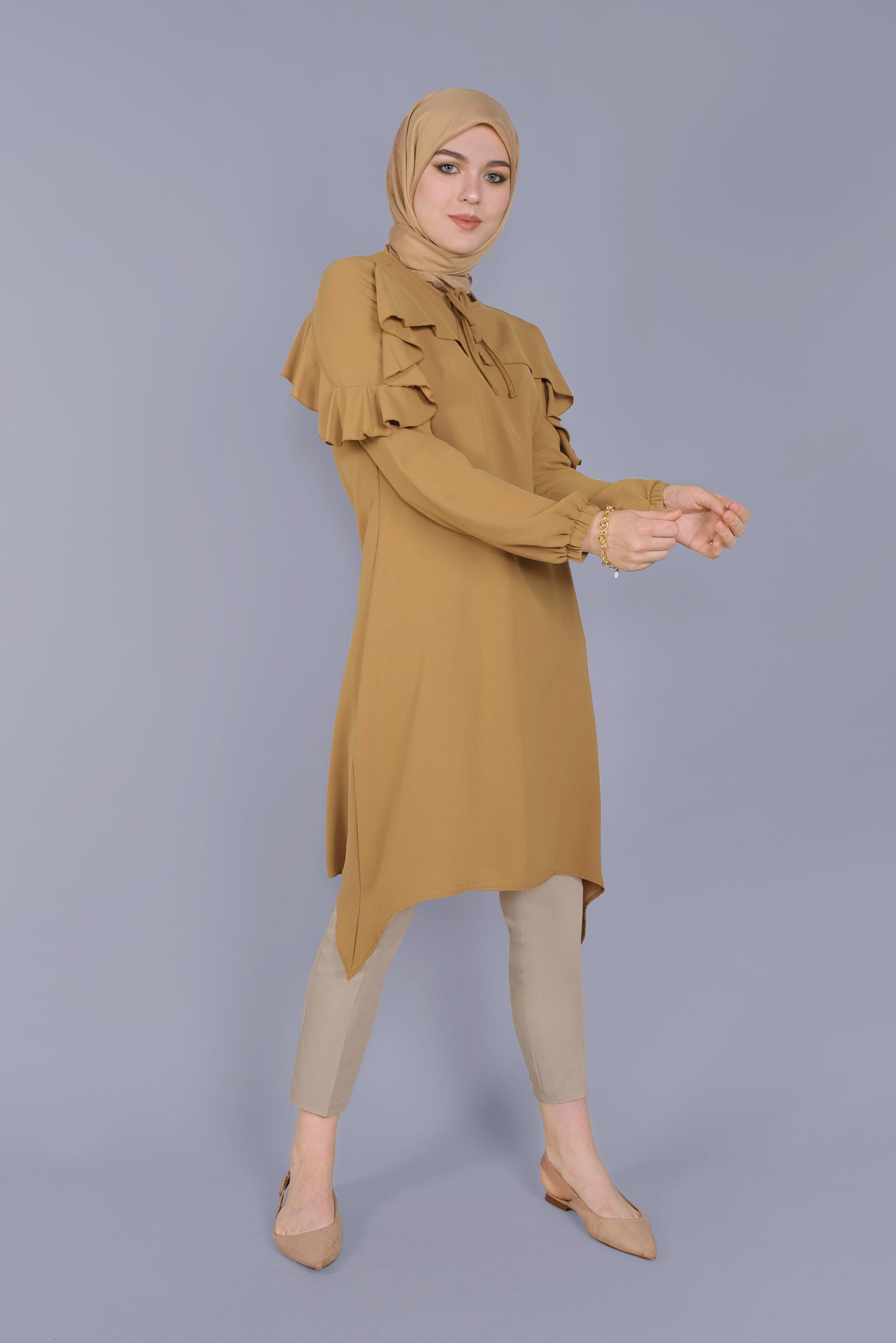 Tesettür giyim KAHVE ARA BEL PANTOLON 70090 