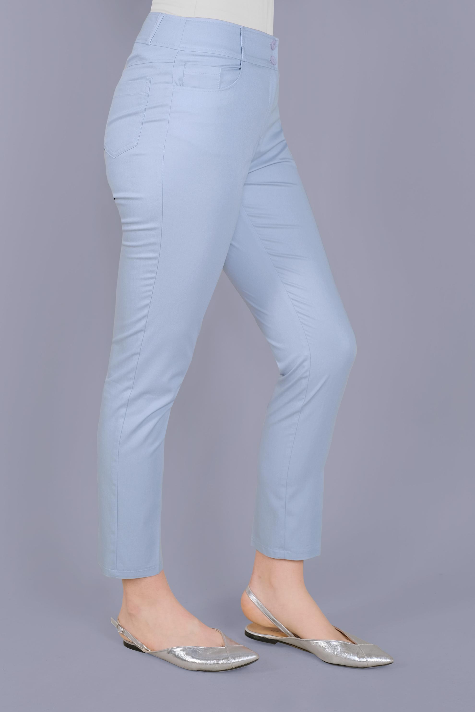 Tesettür giyim MAVİ ARA BEL PANTOLON 70090 