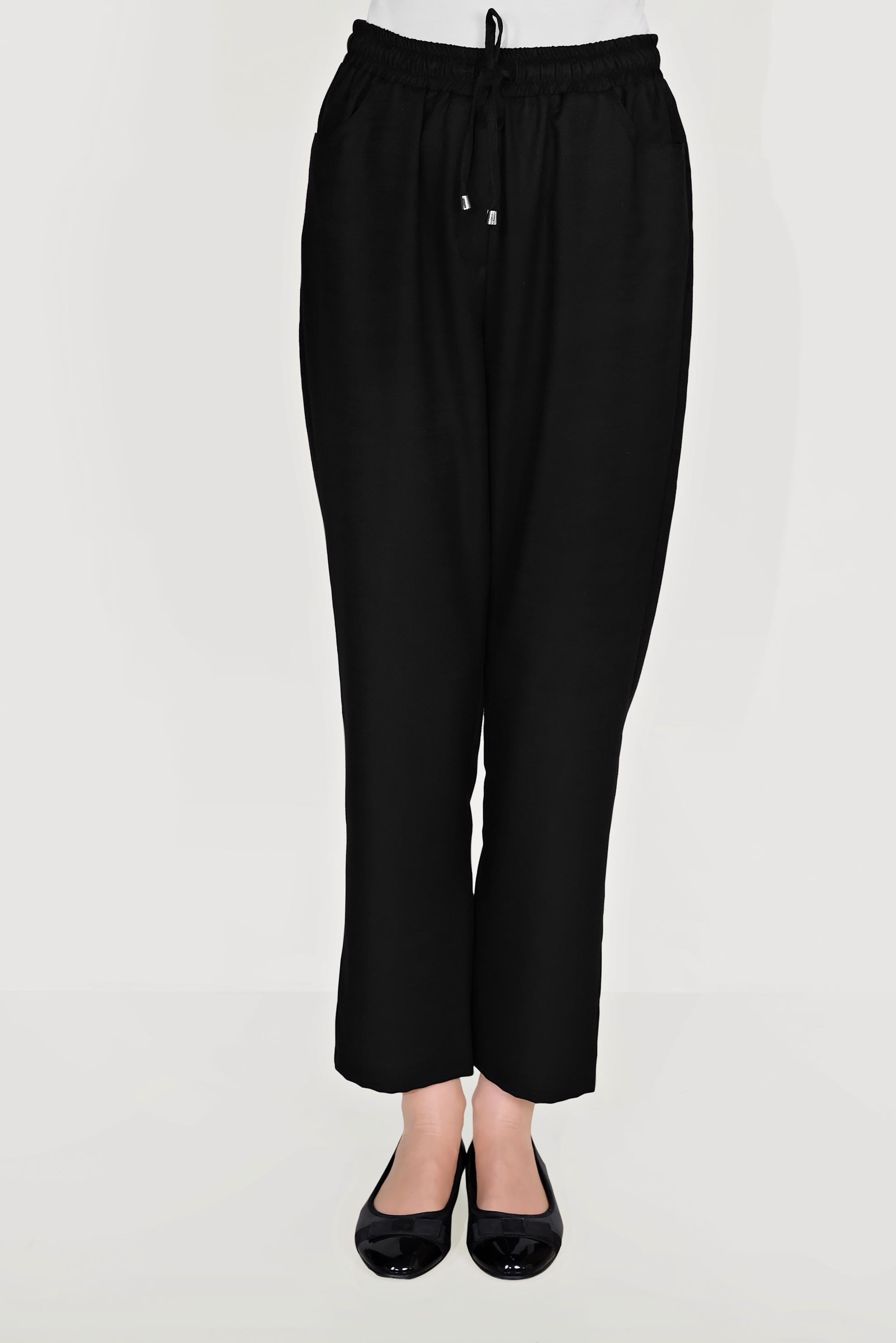 Tesettür giyim SİYAH BELİ LASTİKLİ PANTOLON 70091