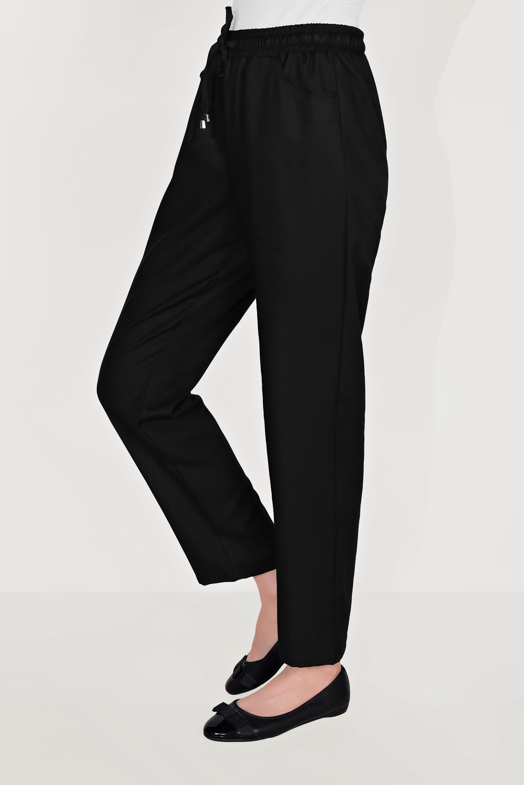 Tesettür giyim SİYAH BELİ LASTİKLİ PANTOLON 70091