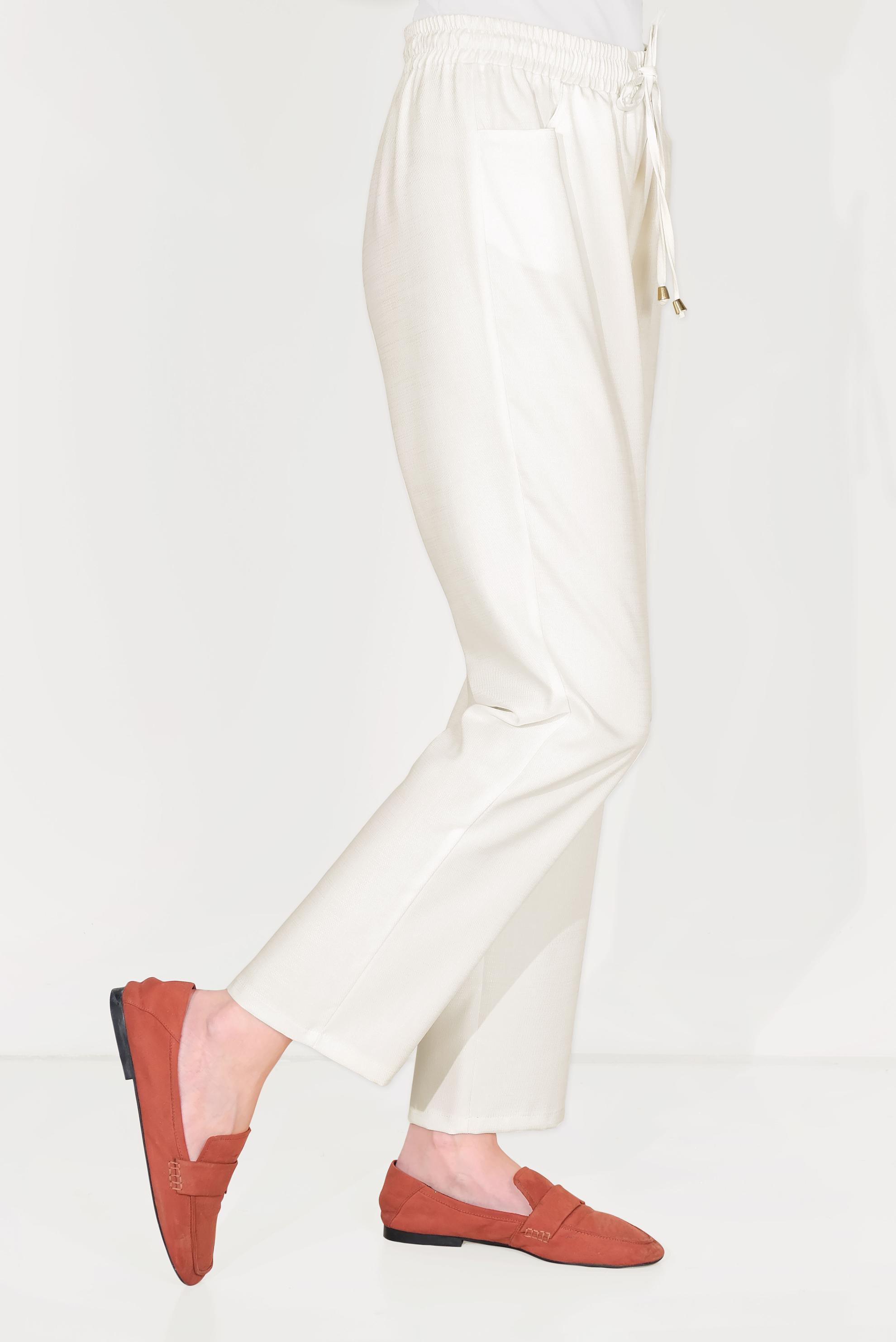 Tesettür giyim BEYAZ BELİ LASTİKLİ PANTOLON 70091