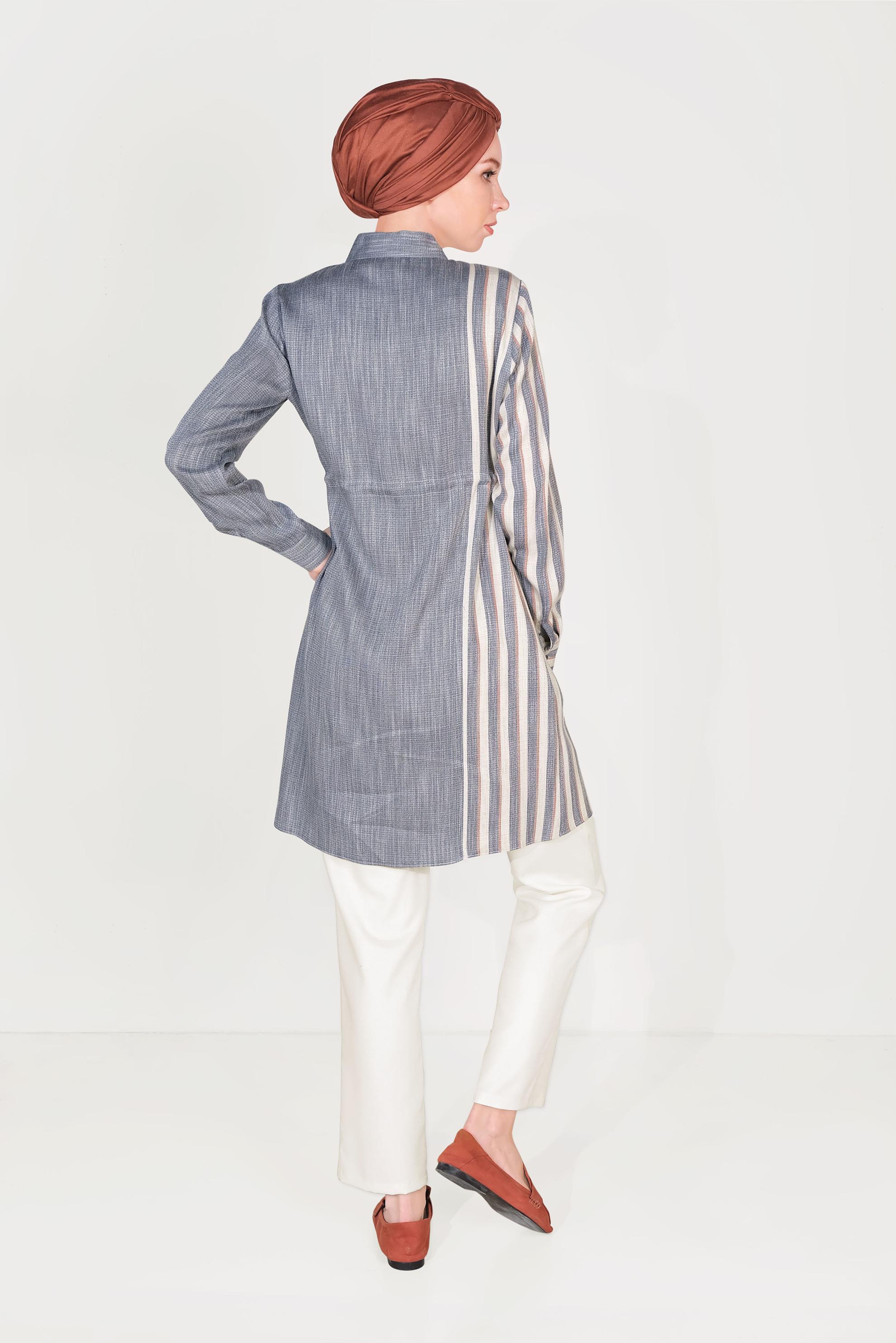 Tesettür giyim BEYAZ BELİ LASTİKLİ PANTOLON 70091