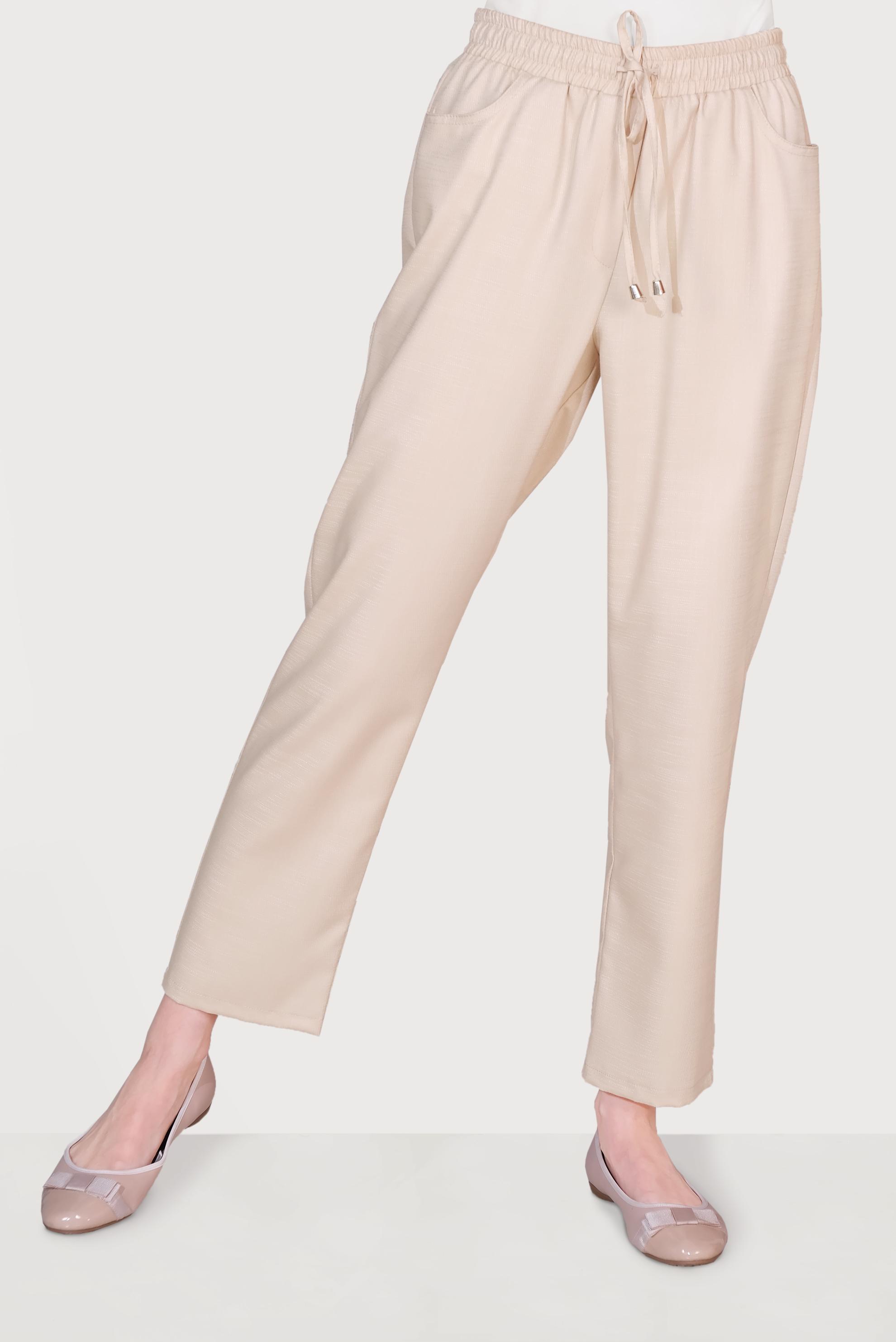 Tesettür giyim BEJ BELİ LASTİKLİ PANTOLON 70091