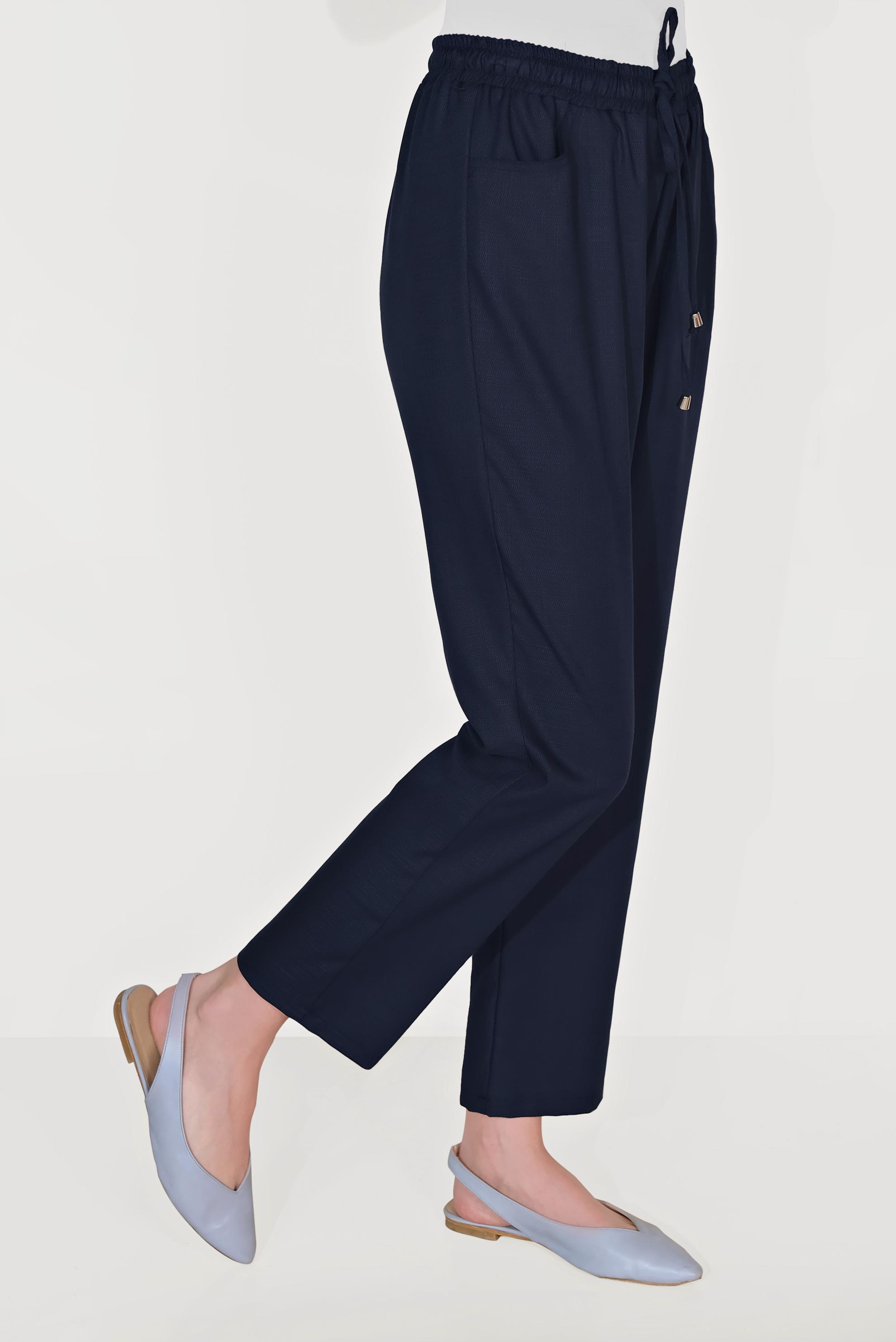 Tesettür giyim LACİVERT BELİ LASTİKLİ PANTOLON 70091