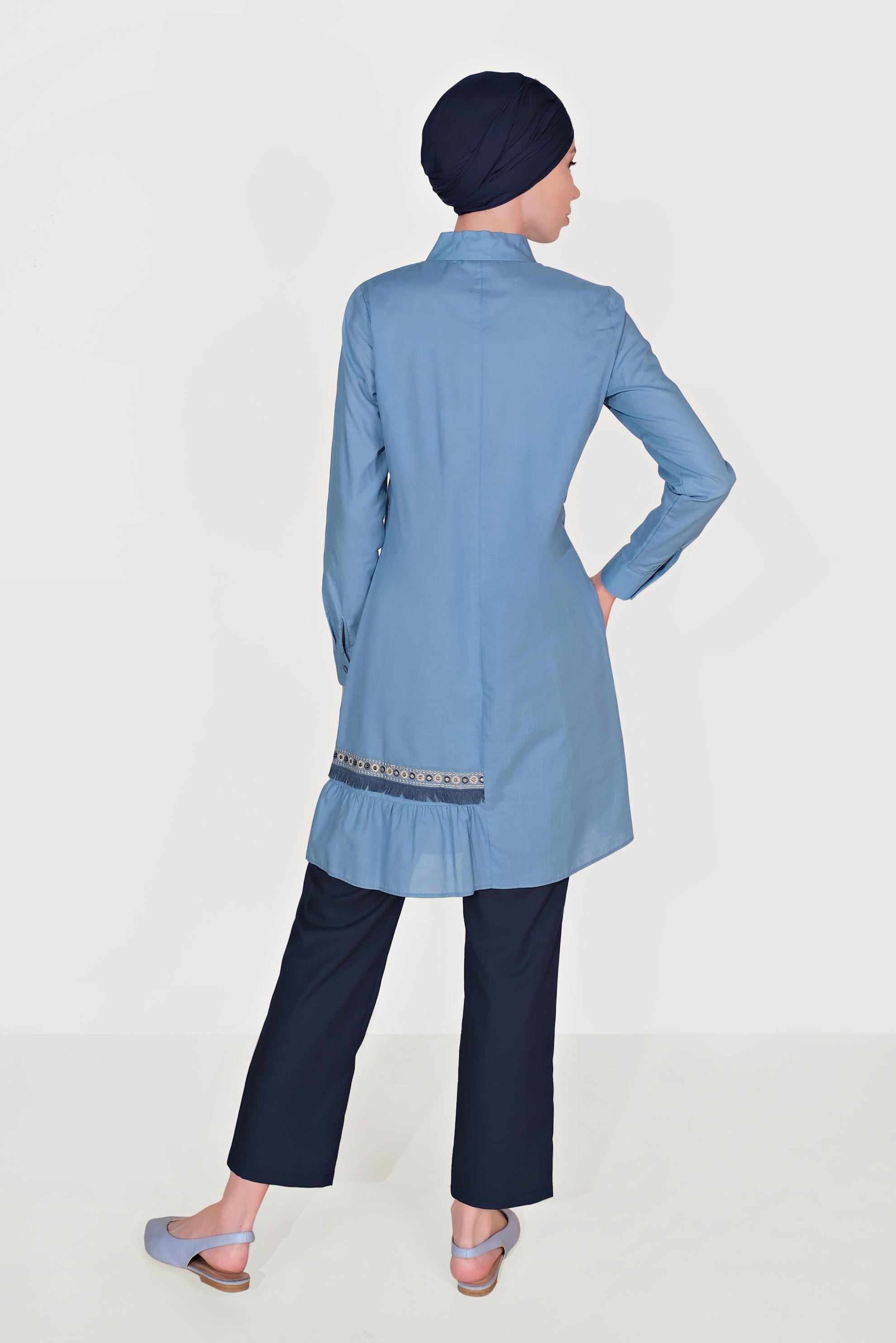 Tesettür giyim LACİVERT BELİ LASTİKLİ PANTOLON 70091