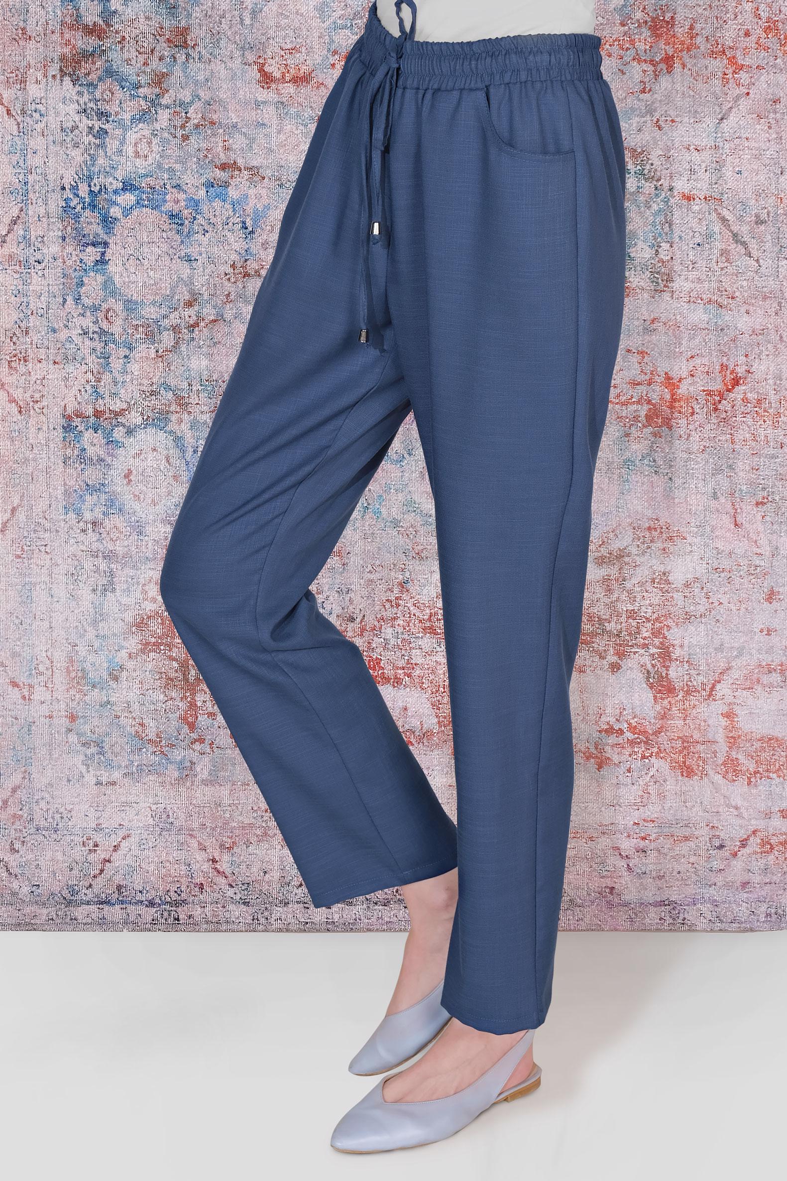 Tesettür giyim LACİVERT BELİ LASTİKLİ PANTOLON 70091