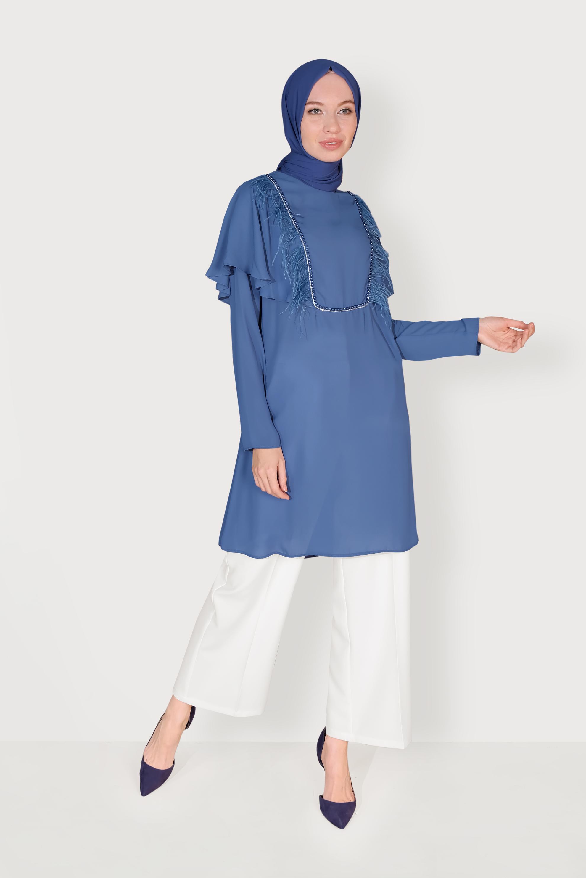 Hijab clothing WHITE HIGH WAISTED CLASSIC TROUSERS 70095 