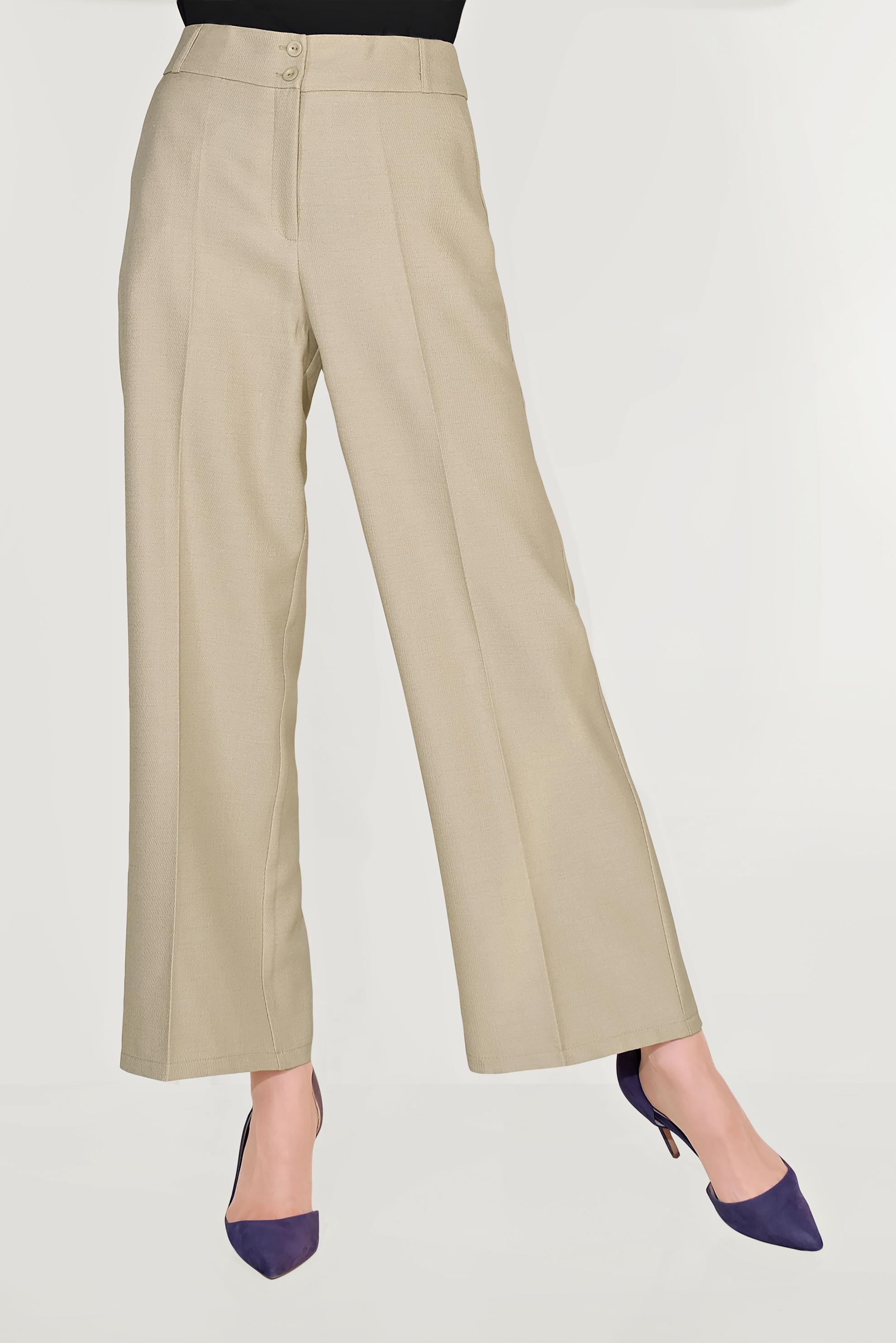 Hijab clothing BEIGE HIGH WAISTED CLASSIC TROUSERS 70095 