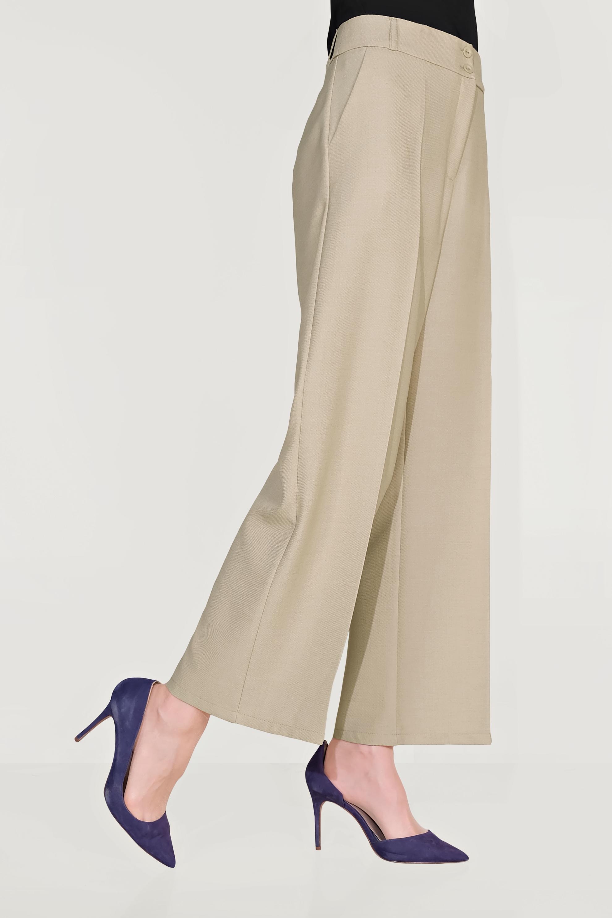 Hijab clothing BEIGE HIGH WAISTED CLASSIC TROUSERS 70095 