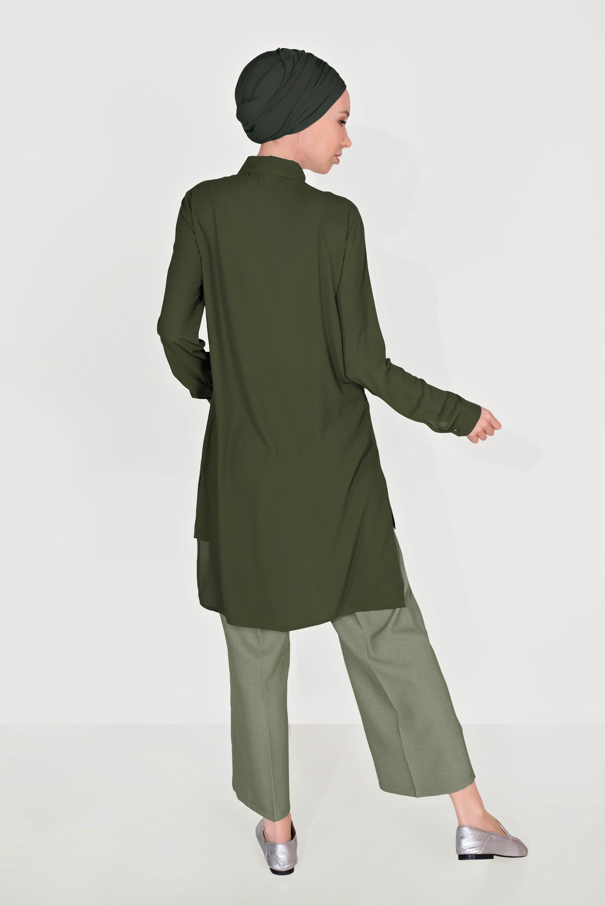 Hijab clothing KHAKI HIGH WAISTED CLASSIC TROUSERS 70095 