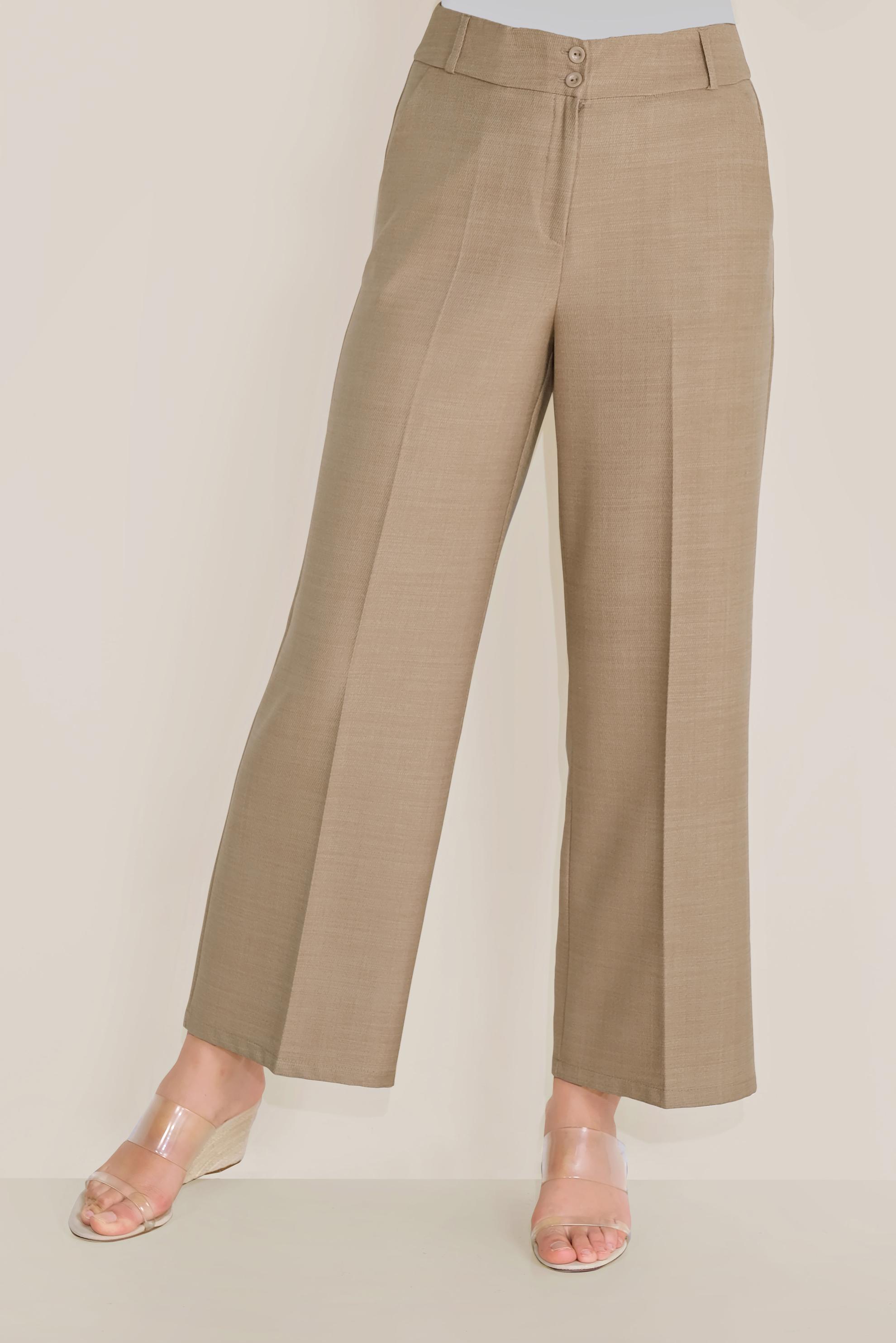 Hijab clothing BROWN HIGH WAISTED CLASSIC TROUSERS 70095 