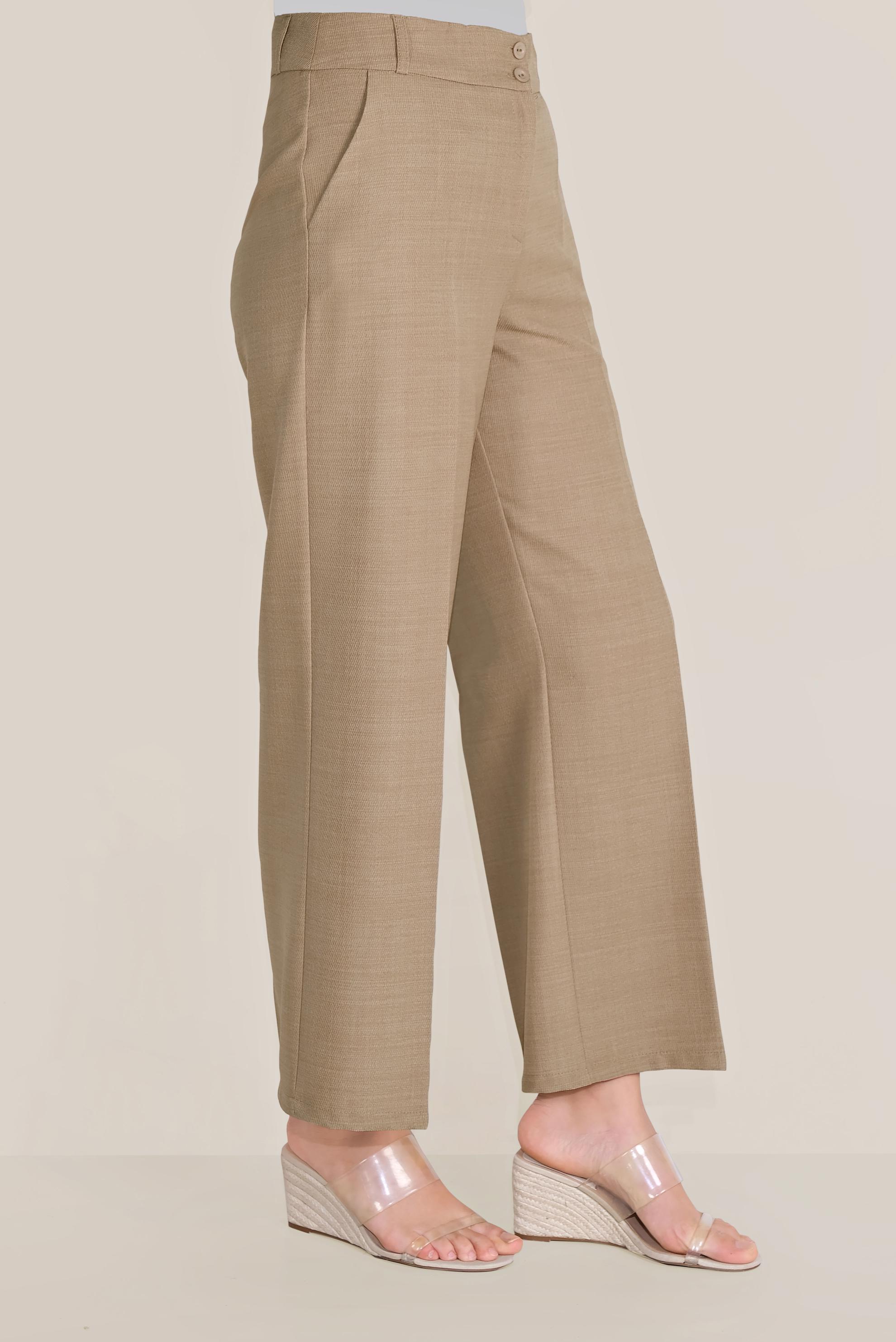 Hijab clothing BROWN HIGH WAISTED CLASSIC TROUSERS 70095 