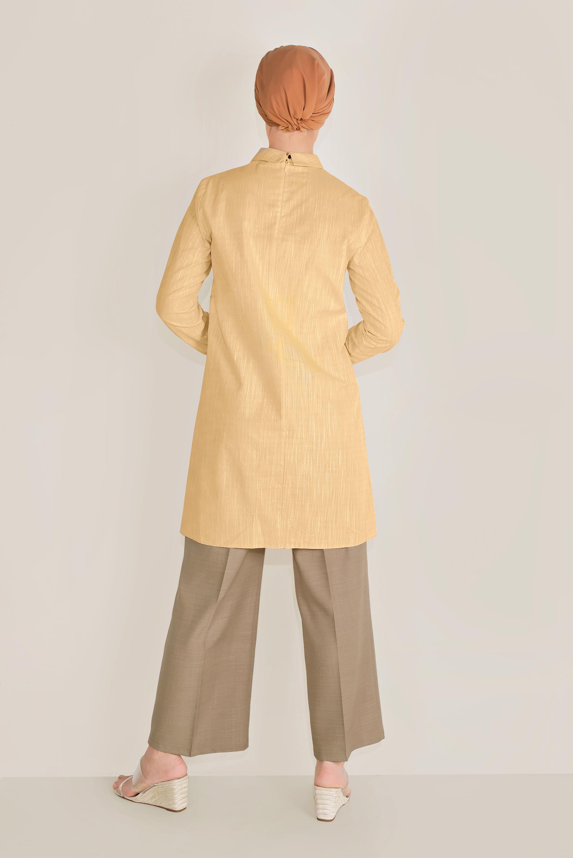 Hijab clothing BROWN HIGH WAISTED CLASSIC TROUSERS 70095 