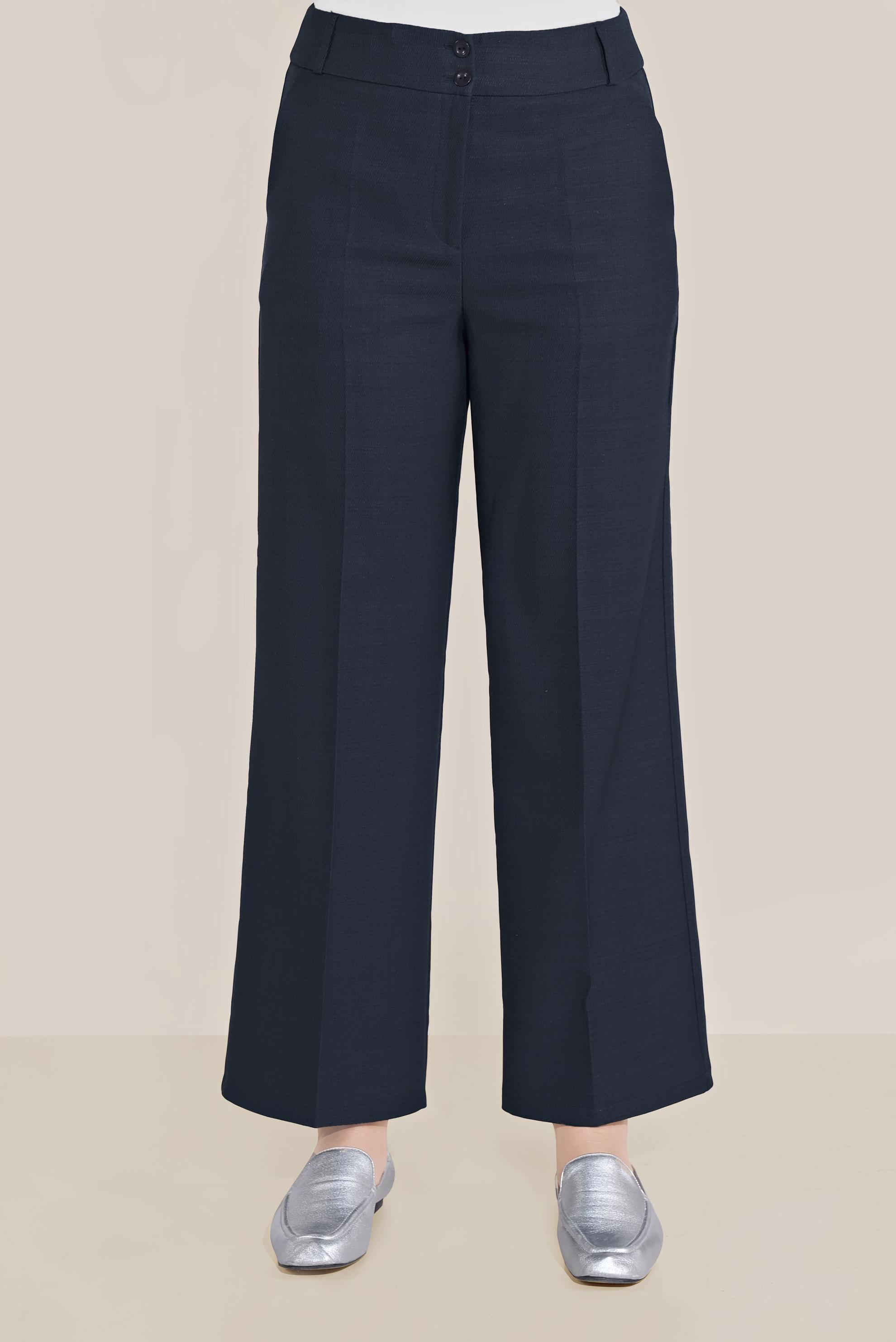 Hijab clothing NAVY BLUE HIGH WAISTED CLASSIC TROUSERS 70095 